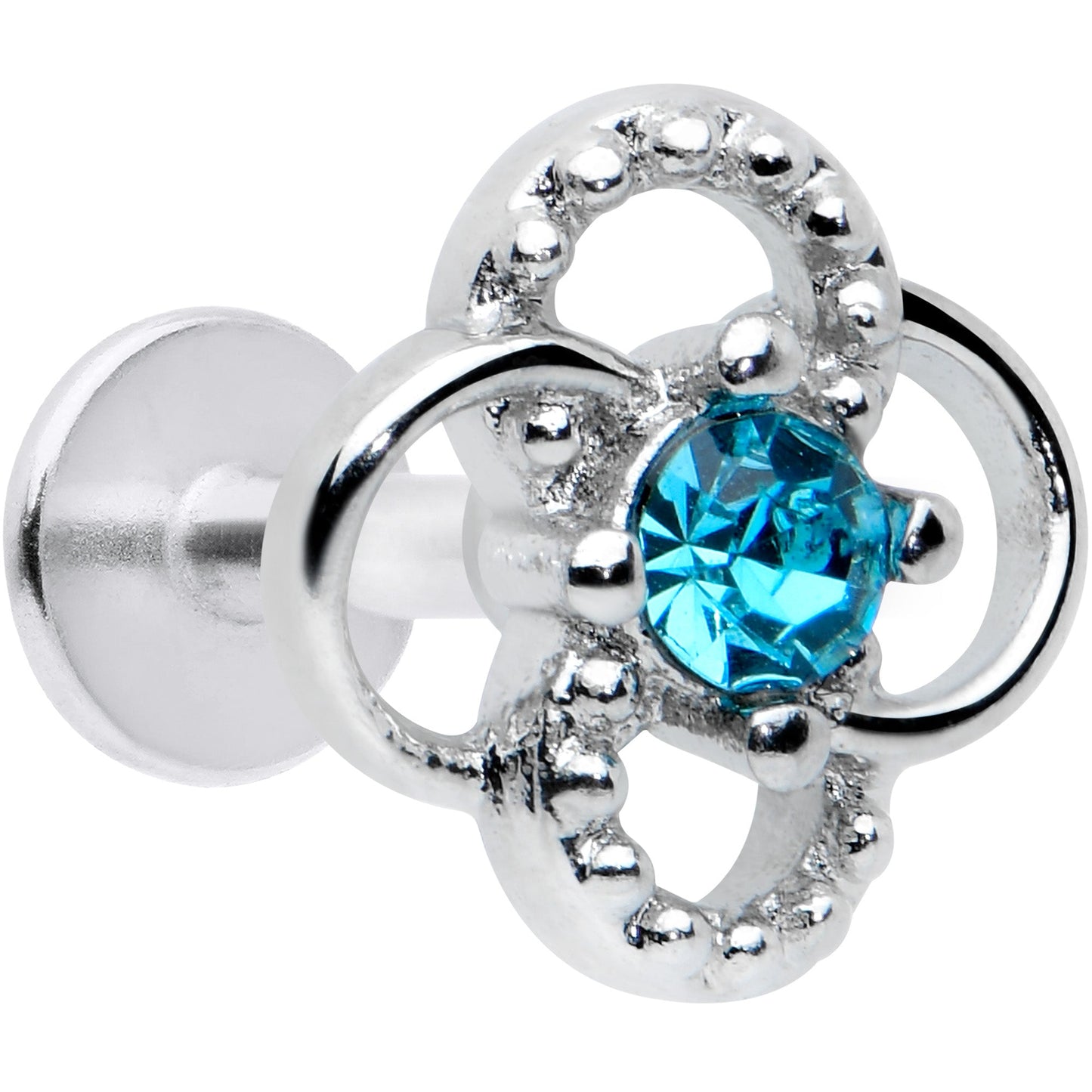 16G 1/4 Blue Gem Celtic Knot Cartilage Labret Monroe Tragus