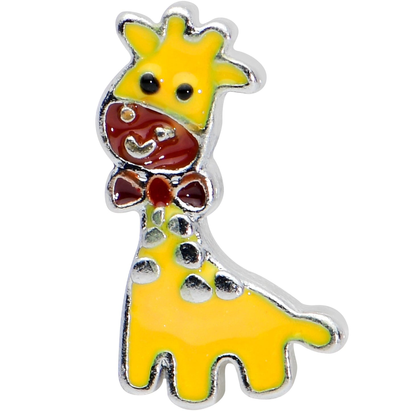 16G 1/4 Bow Tie Yellow Red Giraffe Cartilage Tragus Earring