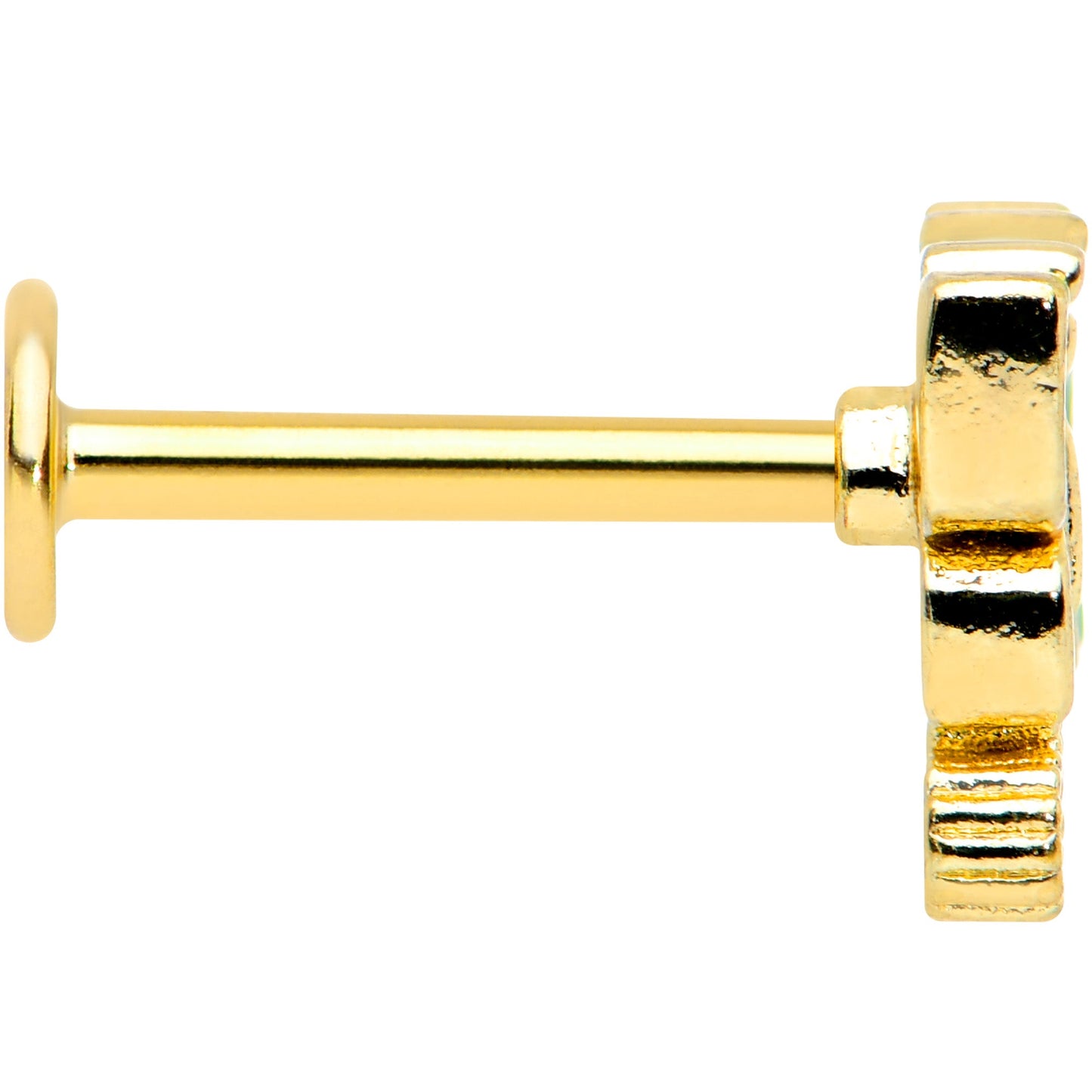 16G 5/16 Clear CZ Gem Gold Tone Butterfly Green Labret Monroe Tragus