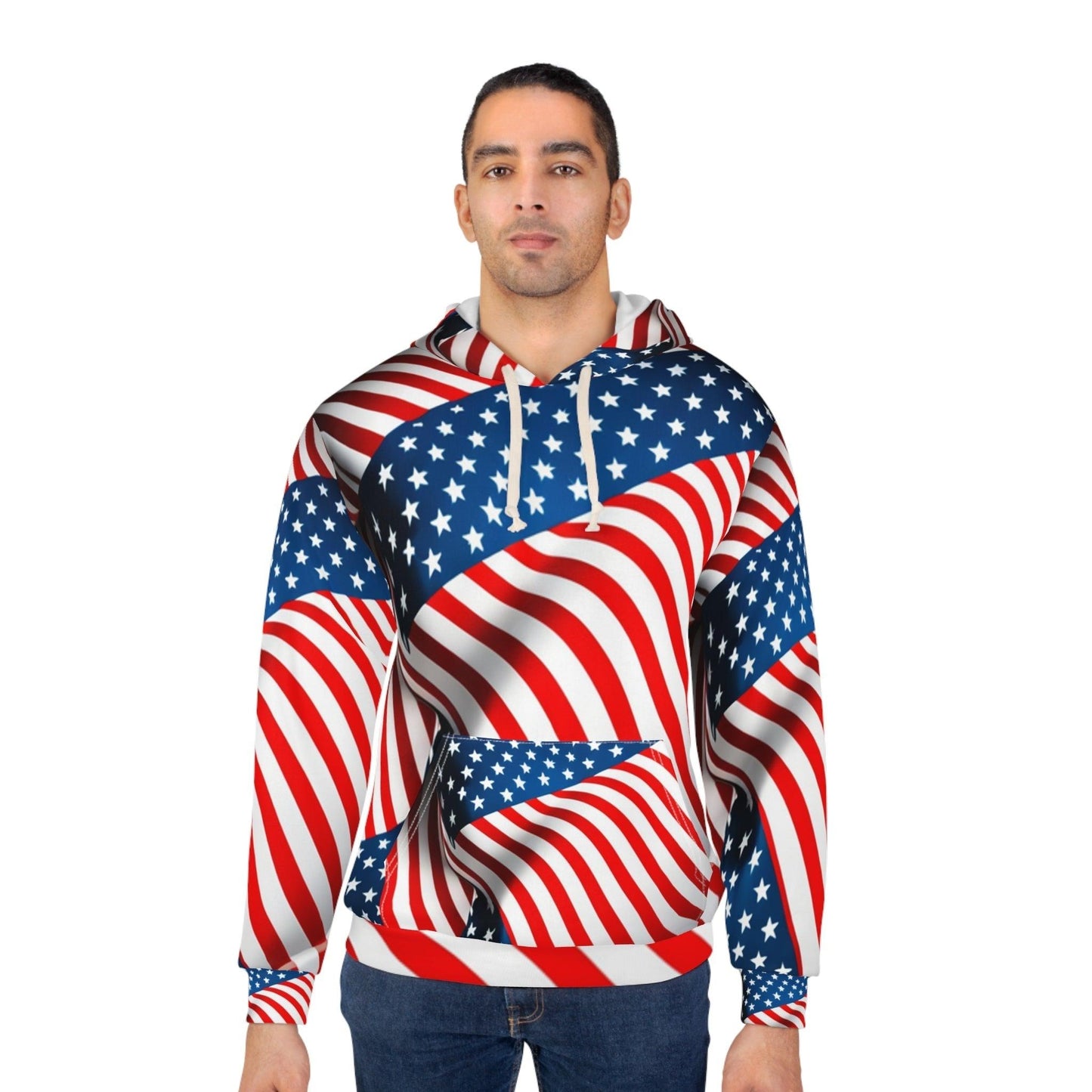 American Flag Unisex Pullover Hoodie - Lizard Vigilante