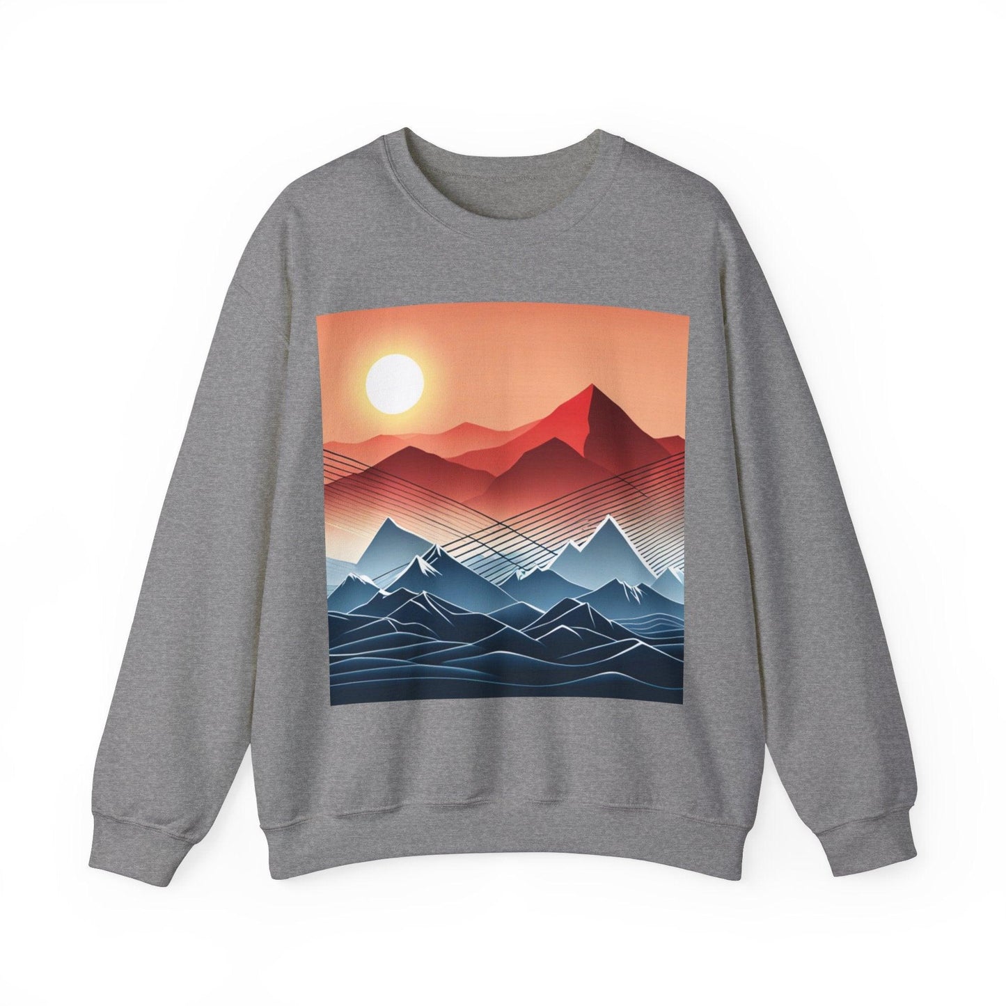 Mountain Line Art Unisex Heavy Blend™ Crewneck Sweatshirt - Lizard Vigilante