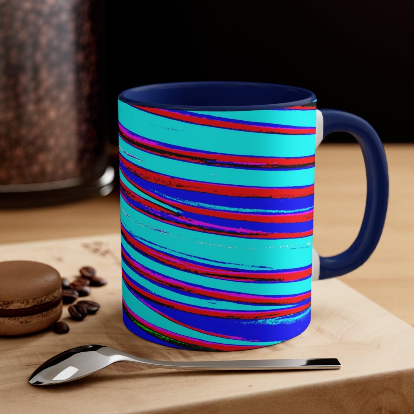 Strips Accent Coffee Mug, 11oz - Lizard Vigilante