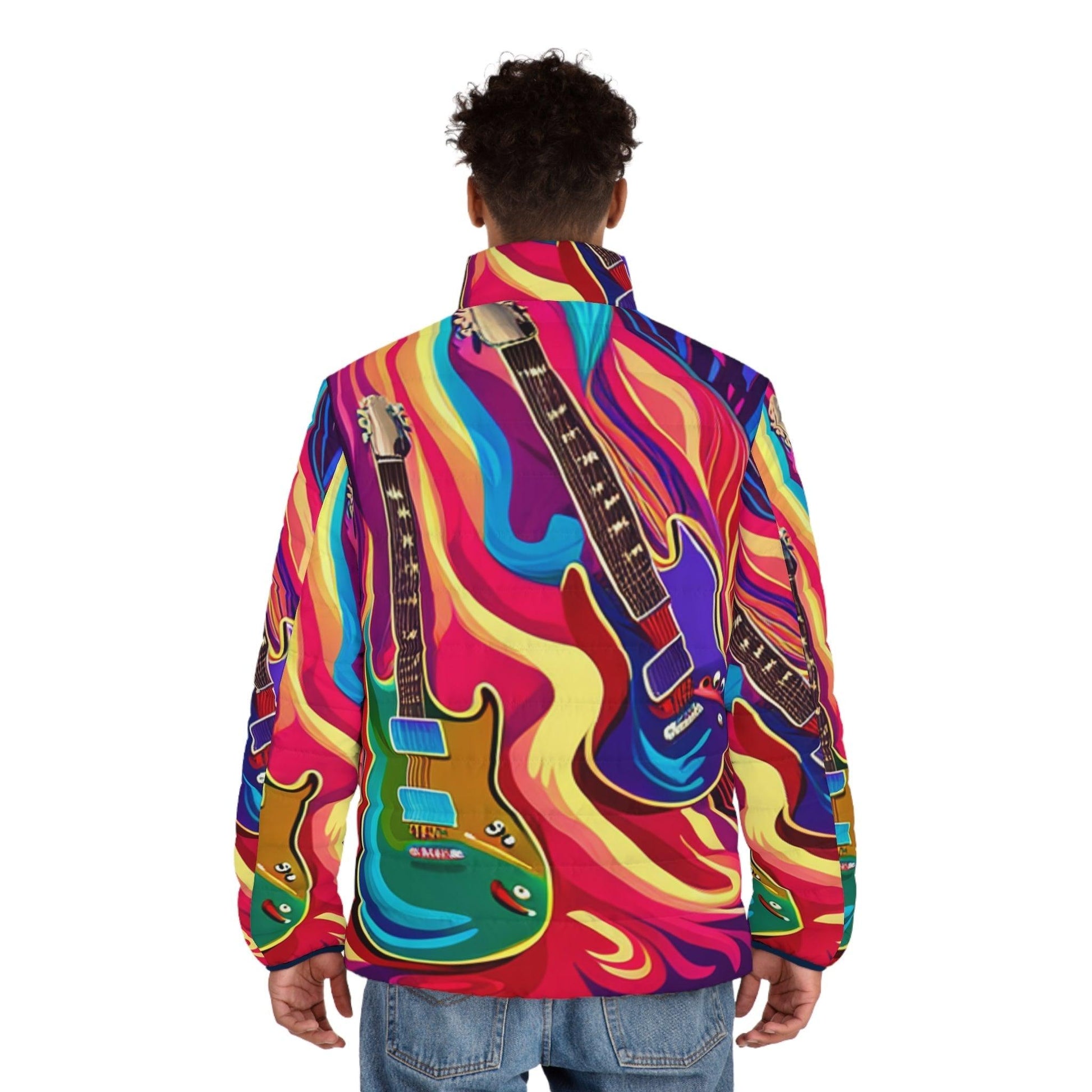 Psychedelic Things Men's Puffer Jacket - Lizard Vigilante