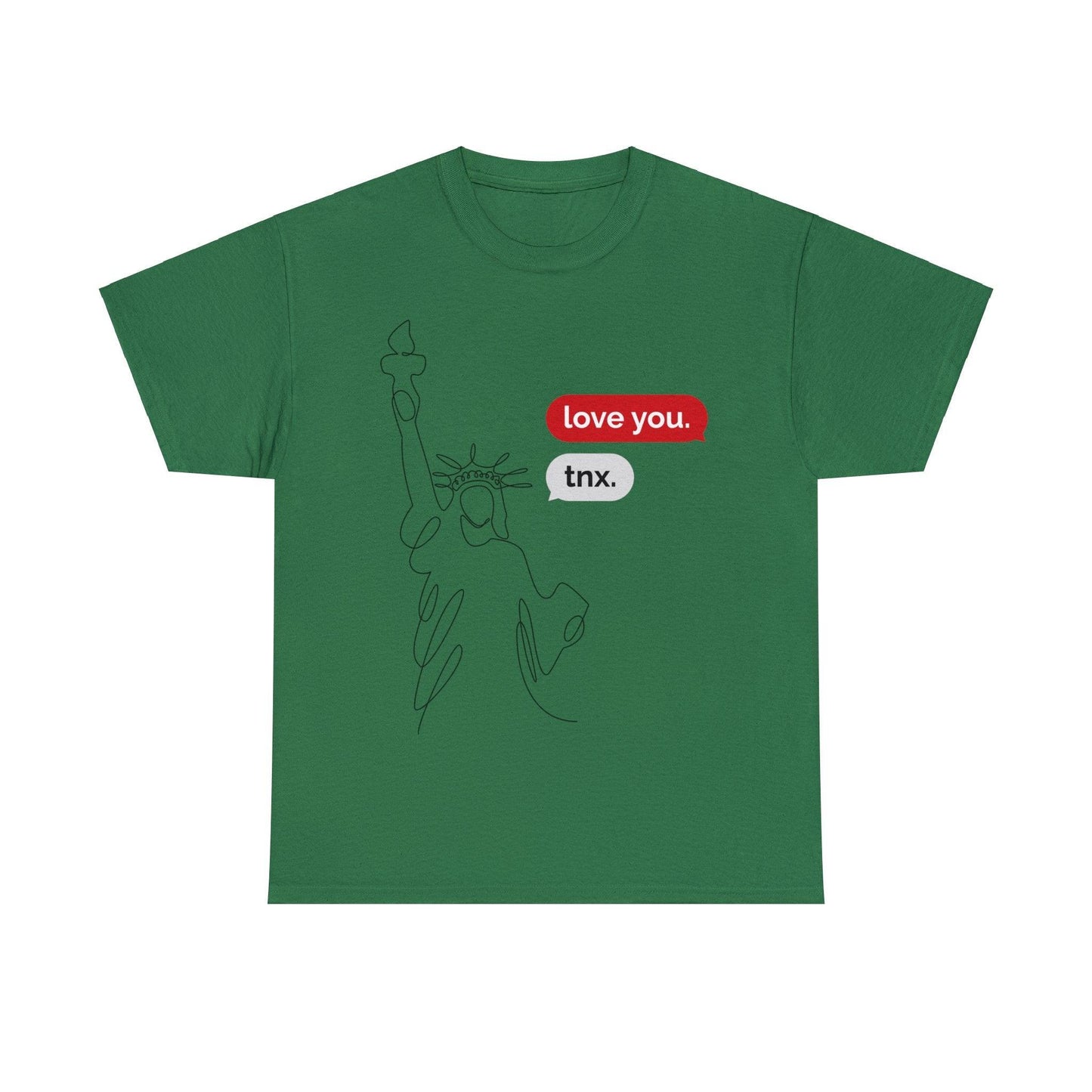 Statue of Liberty Gets a Text Multi Colored Unisex Heavy Cotton Tee - Lizard Vigilante