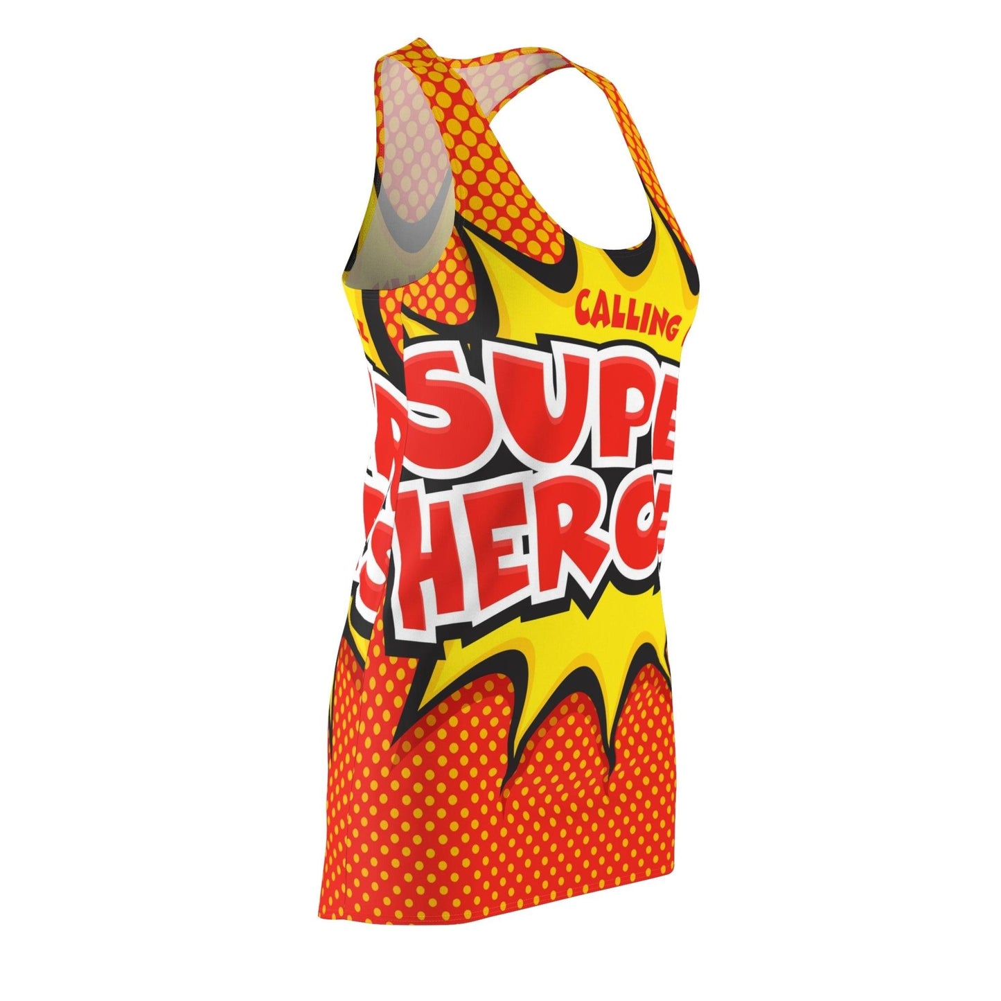 Calling All Super Heroes Women's Cut & Sew Racerback Dress (AOP) - Lizard Vigilante