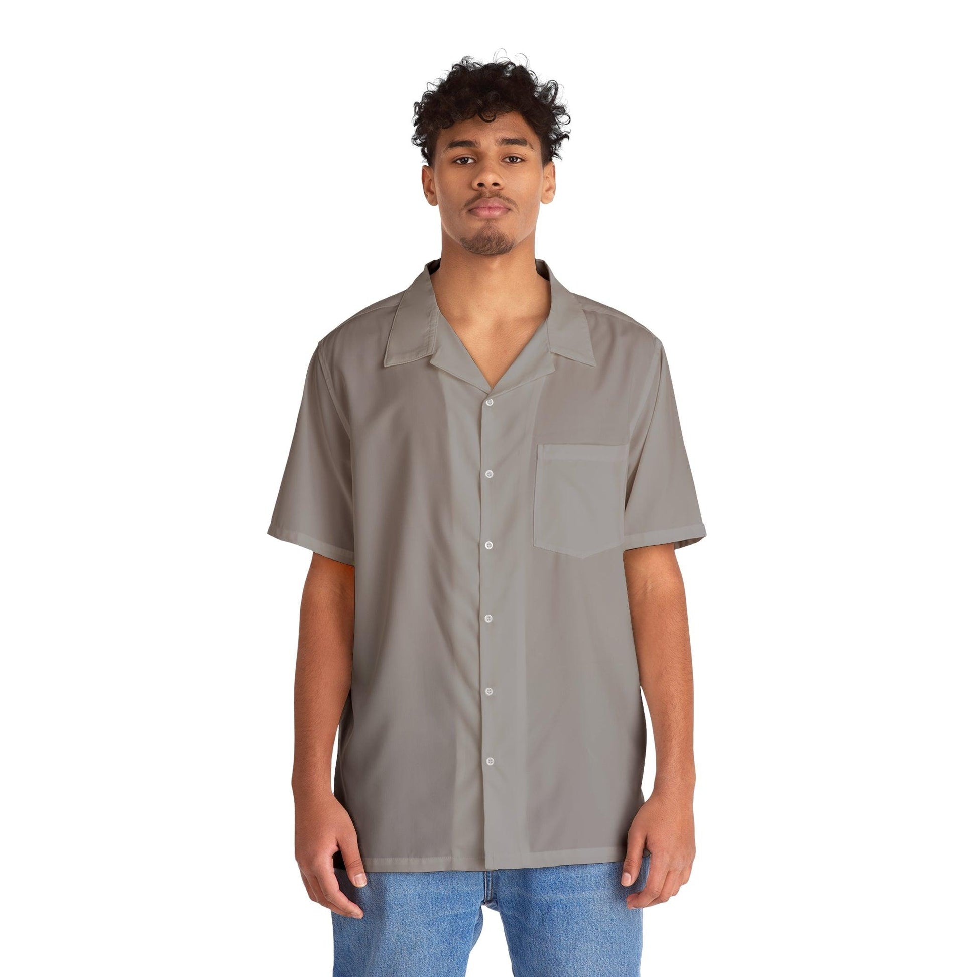 Men's Hawaiian Shirt - Gray - Lizard Vigilante