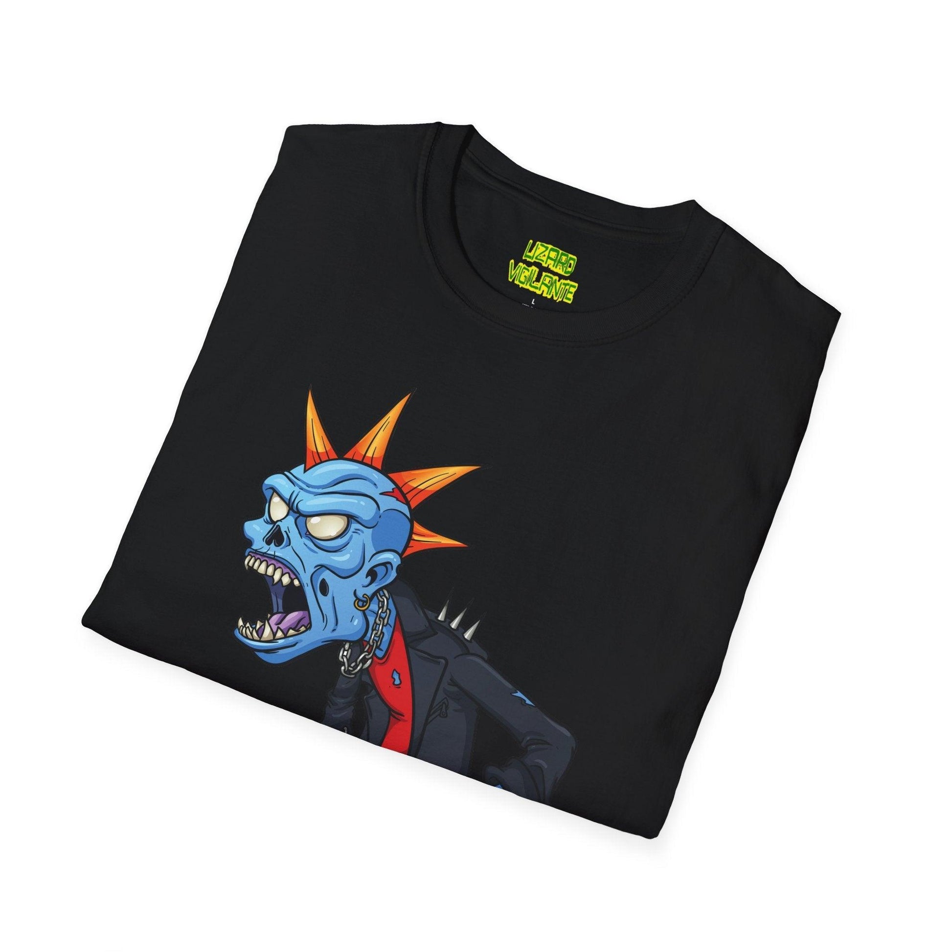 Punk Zombie Unisex Softstyle T-Shirt - Lizard Vigilante