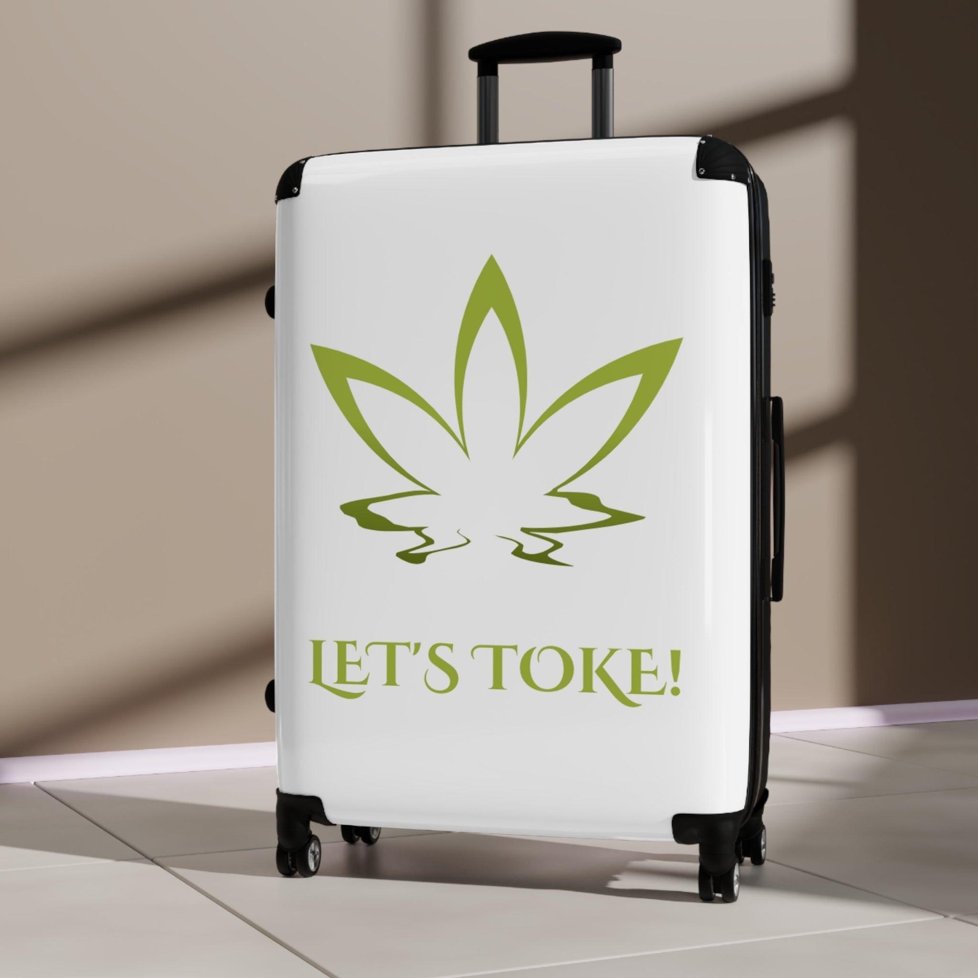 Let's Toke! Suitcase with a Smoke Leaf - Lizard Vigilante