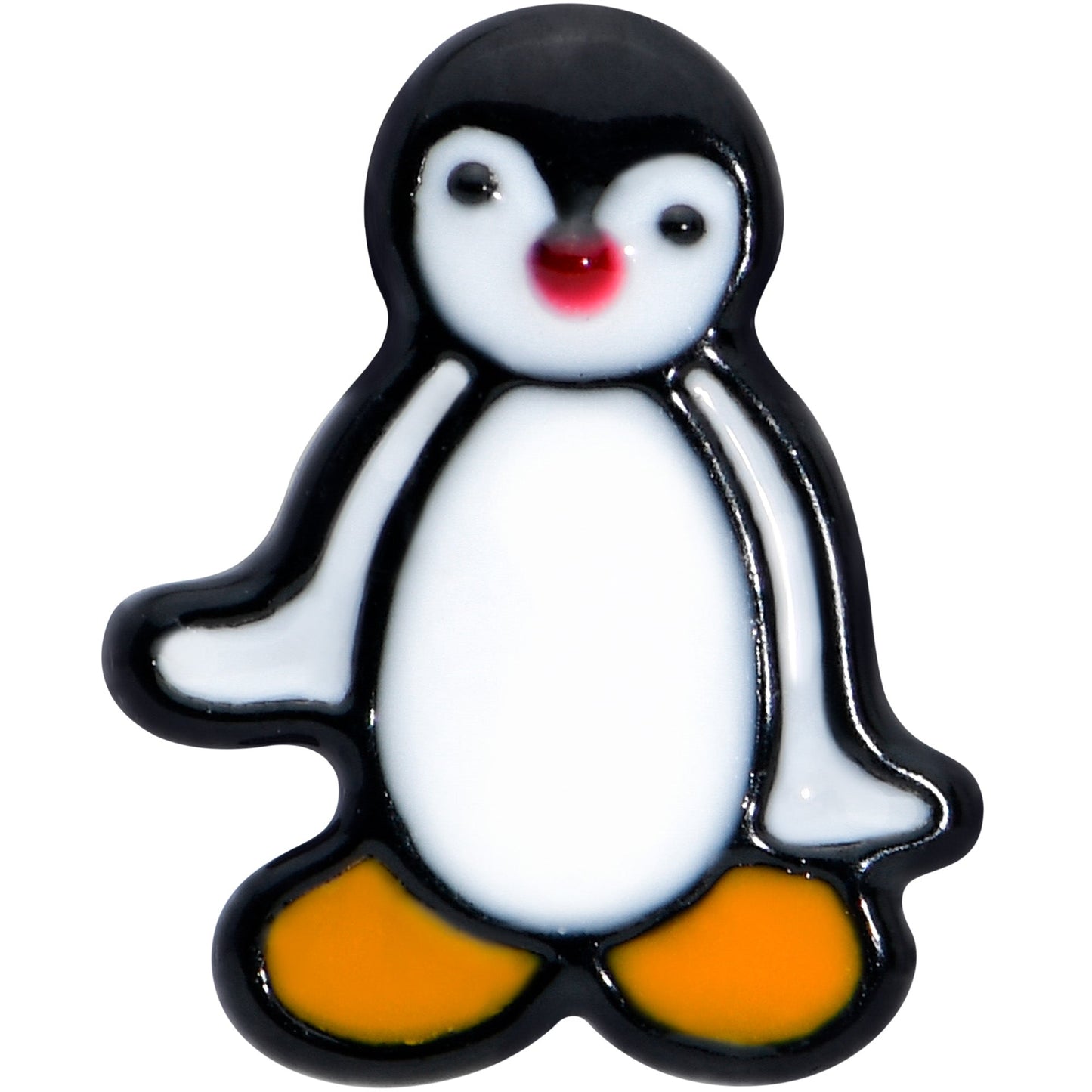 16G 1/4 Black Baby Penguin Cartilage Tragus Earring