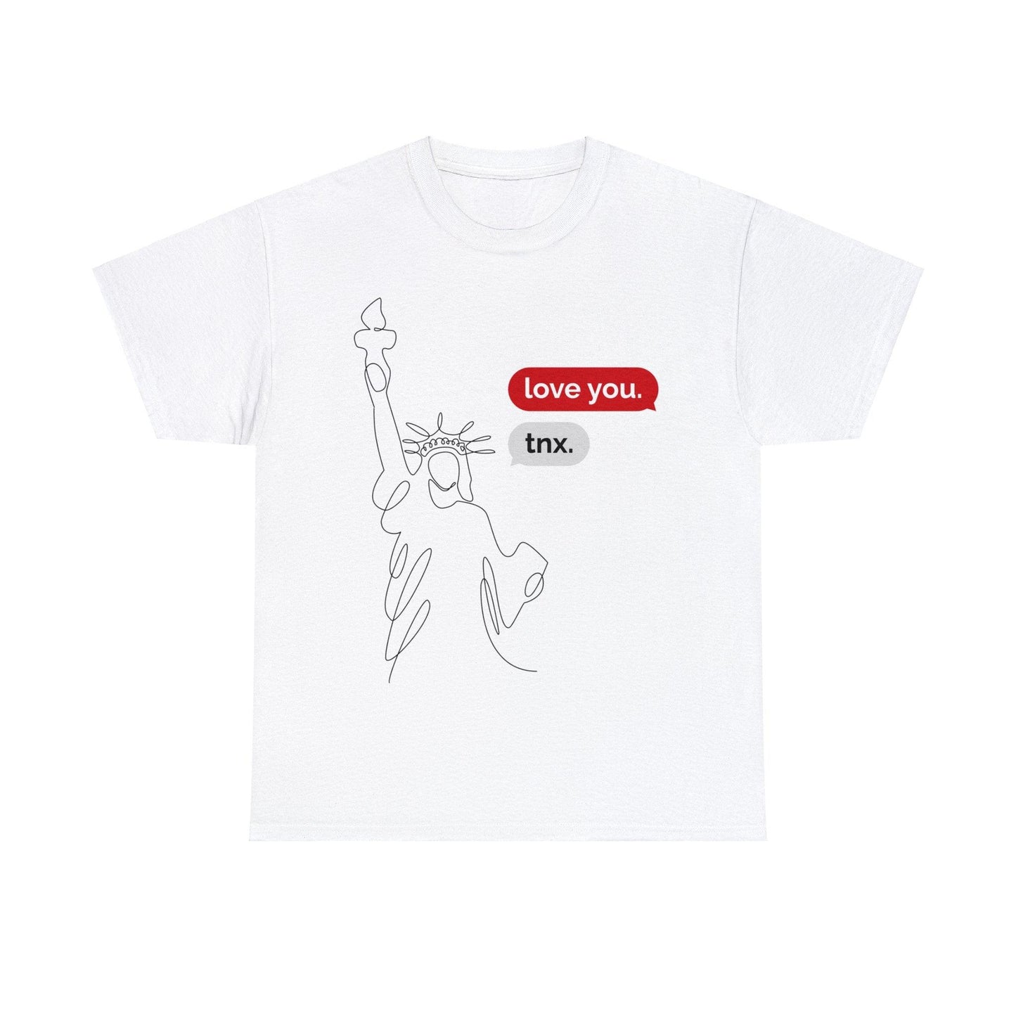 Statue of Liberty Gets a Text Multi Colored Unisex Heavy Cotton Tee - Lizard Vigilante