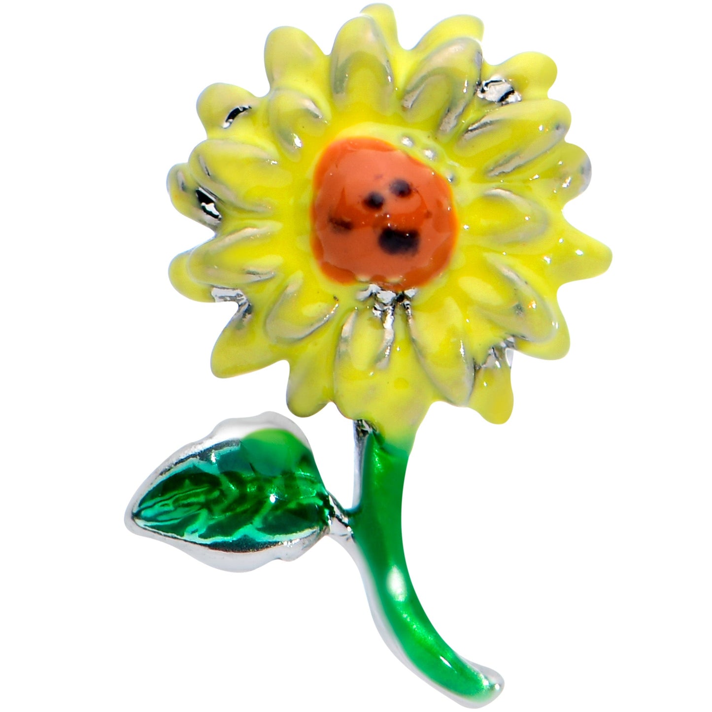 16G 1/4 Sunny Yellow Sunflower Cartilage Tragus Earring