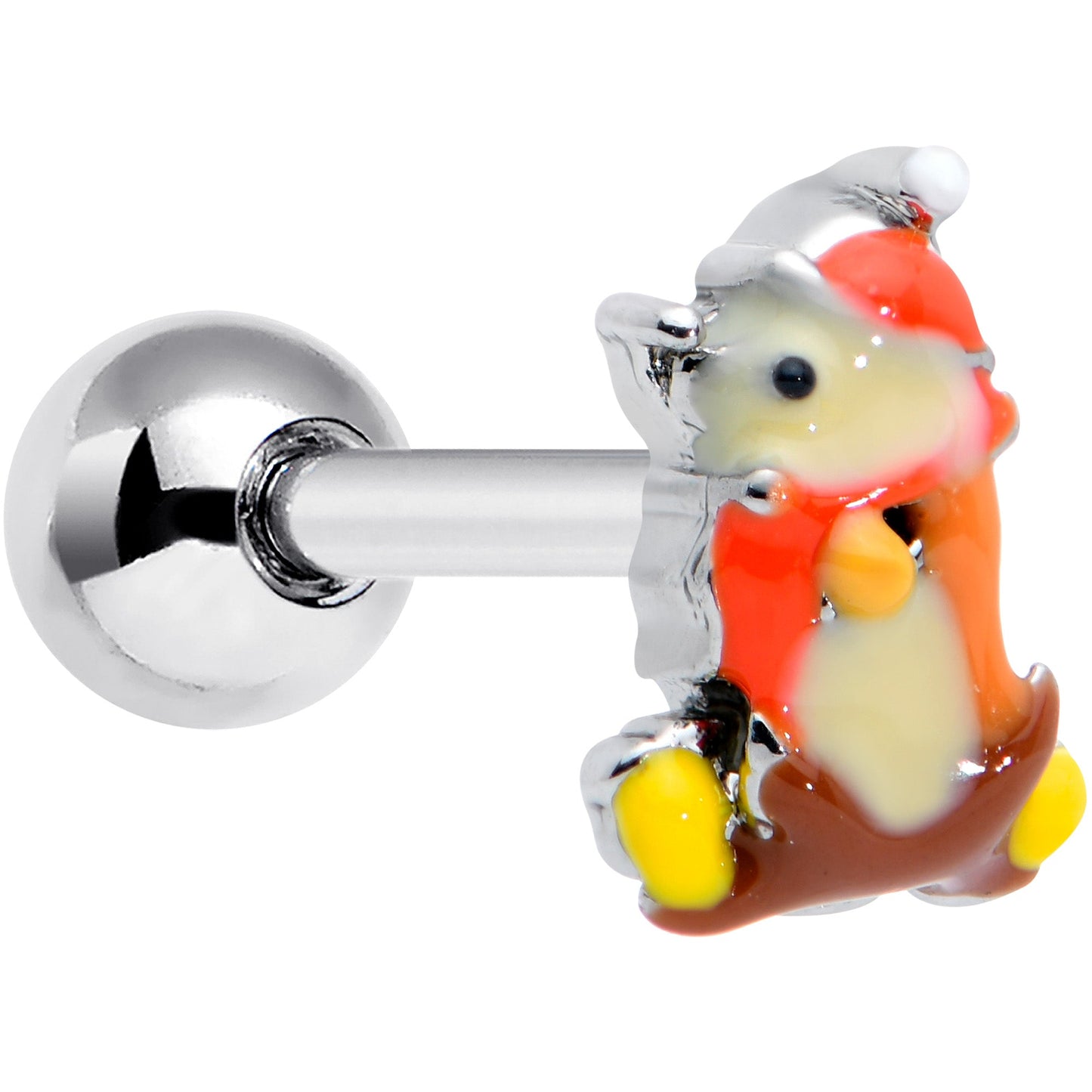 16G 1/4 Cozy Winter Hedgehog Cartilage Tragus Earring