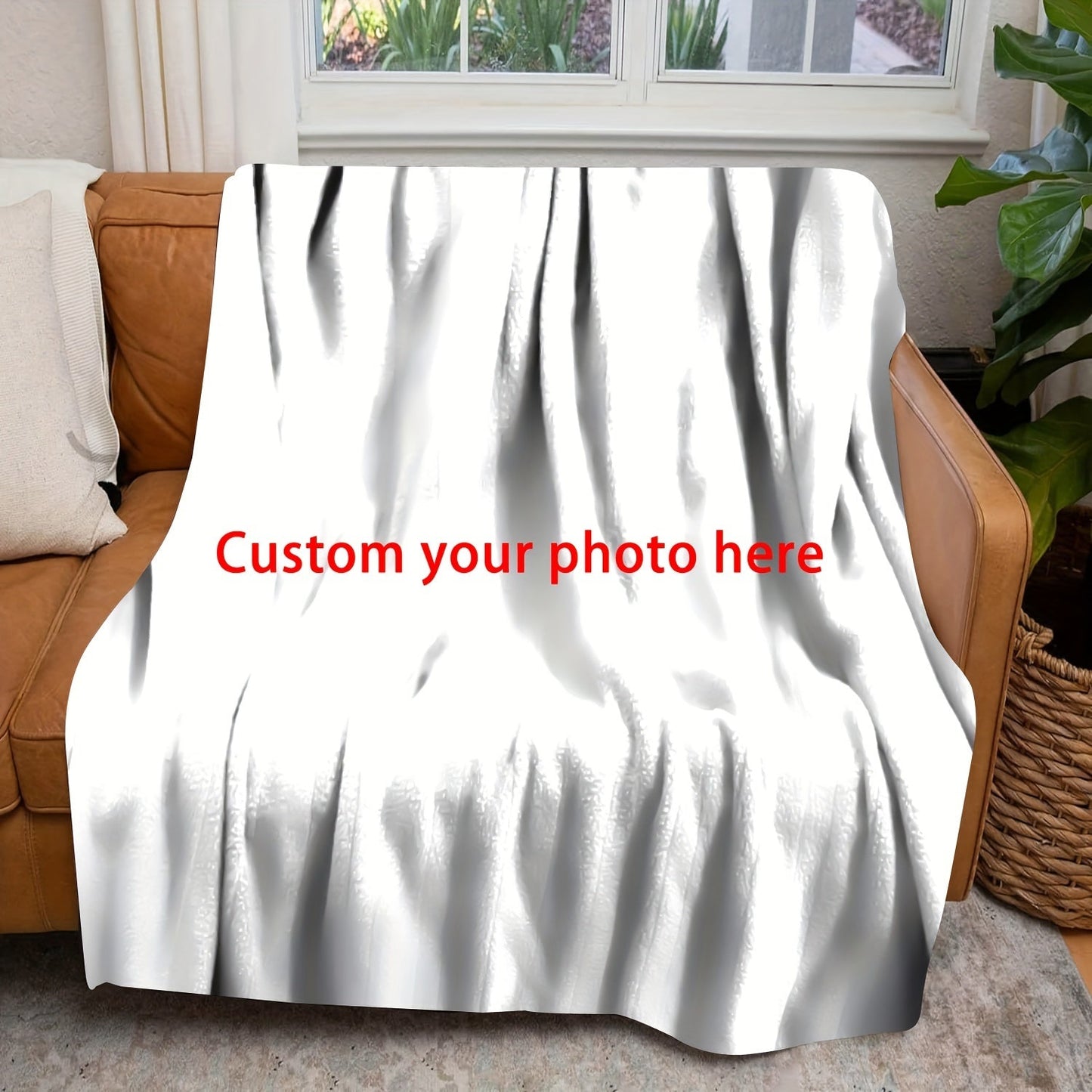 1pc Cozy Personalized Photo Blanket - Throws - Soft Customized Flannel Couch Throw with Meaningful Family, Friends, and Pet Pictures - Unique Gift Idea