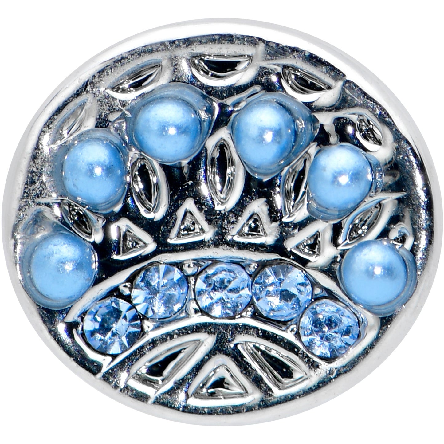 16G 5/16 Blue Gem Geometric Blues Pattern Labret Monroe Tragus