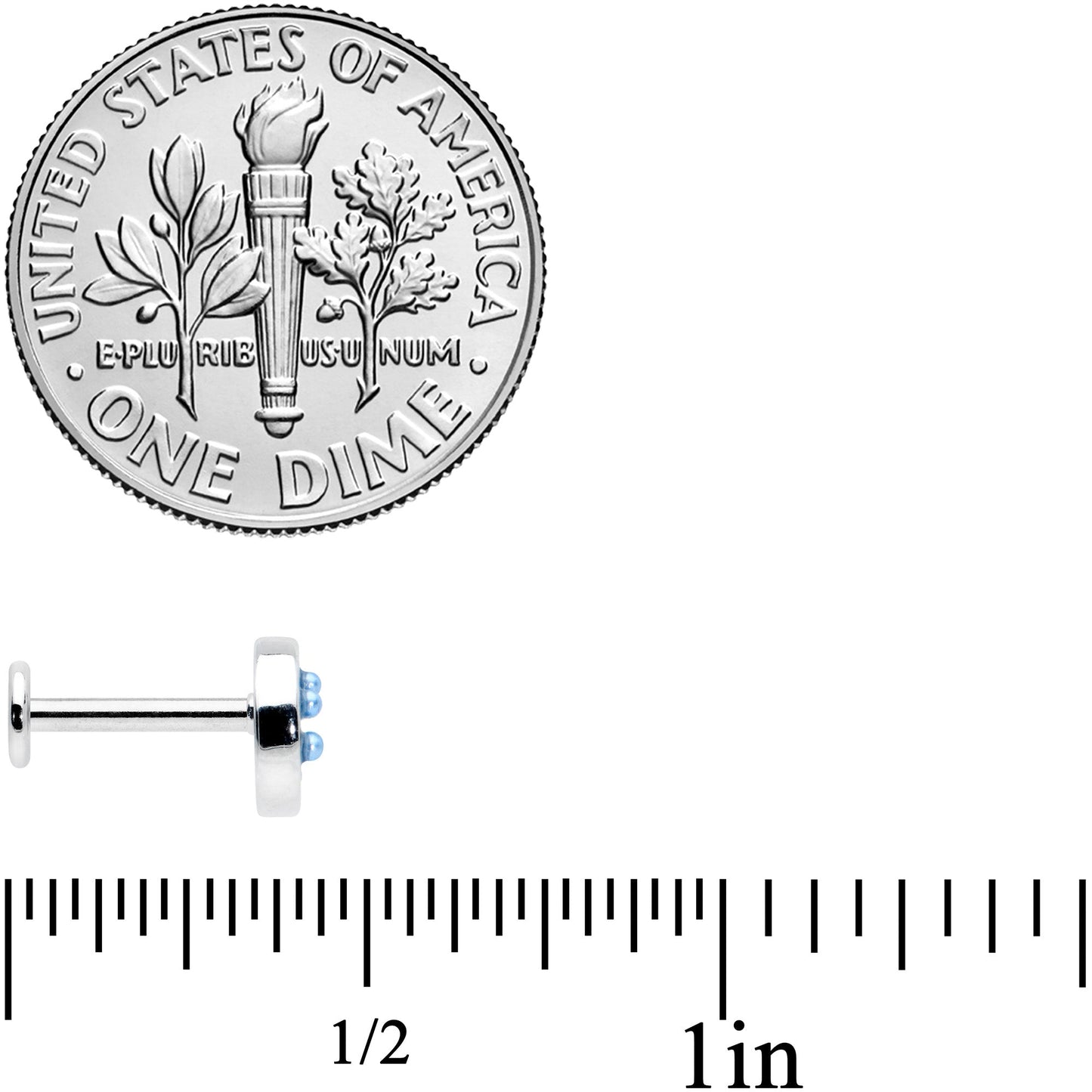 16G 5/16 Blue Gem Geometric Blues Pattern Labret Monroe Tragus