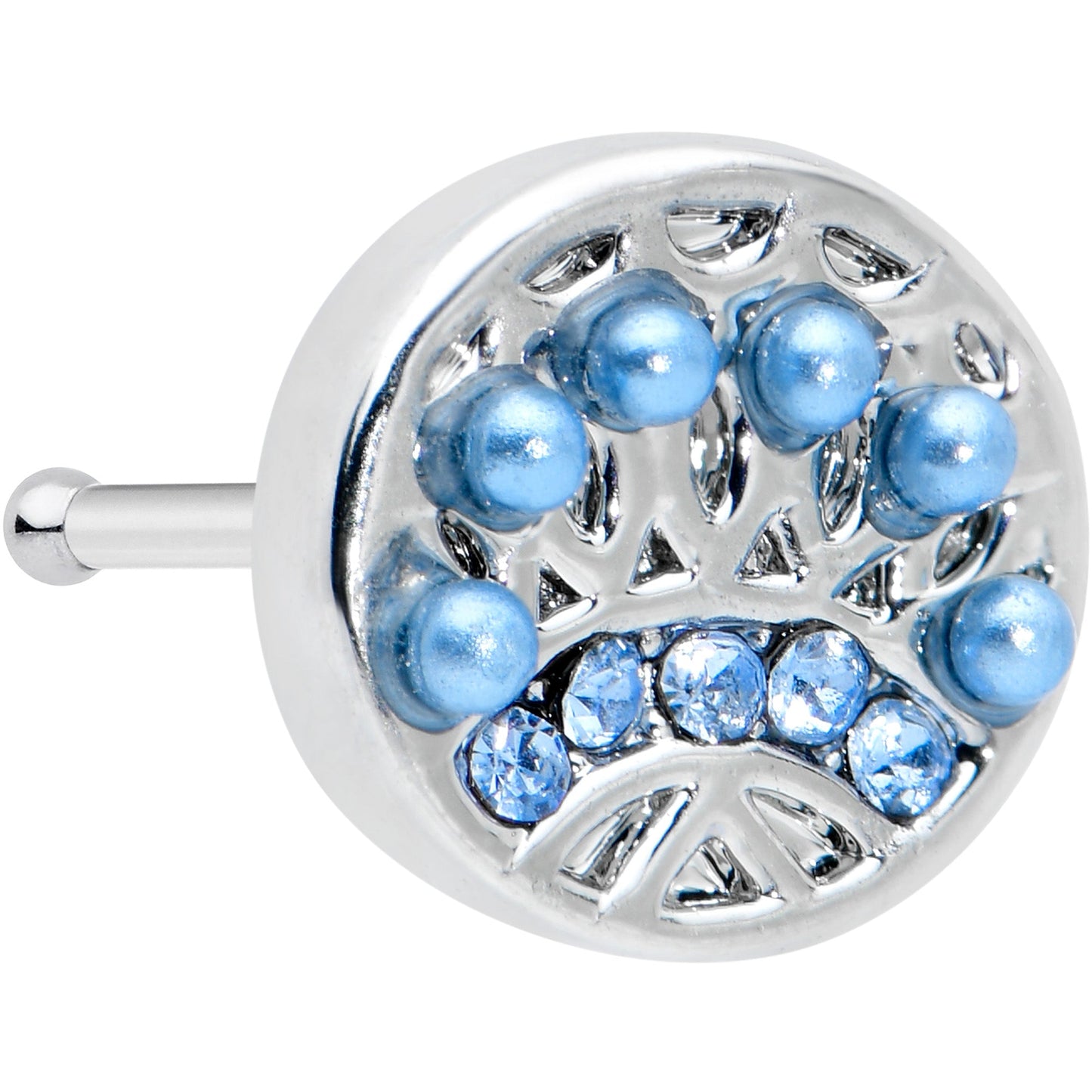 20G 1/4 Blue Gem Geometric Blues Nose Bone