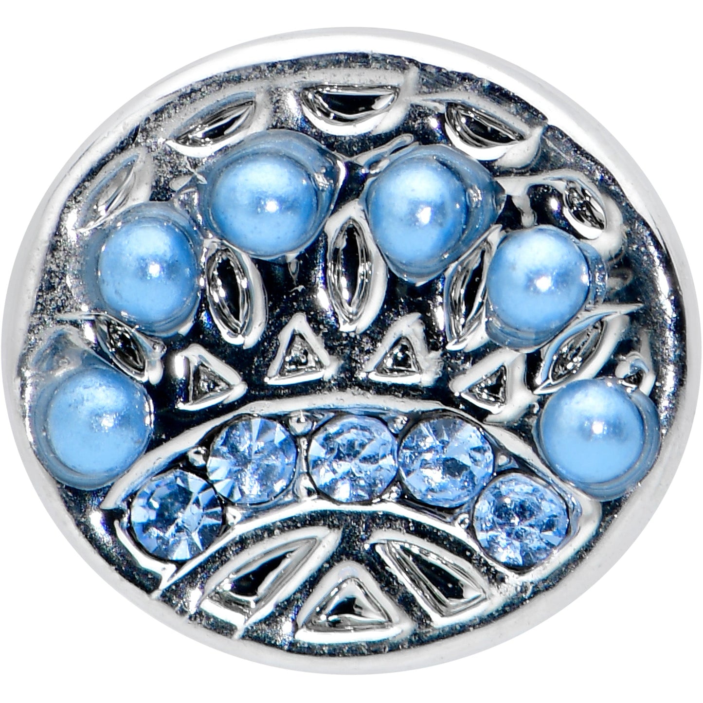 20G 1/4 Blue Gem Geometric Blues Nose Bone