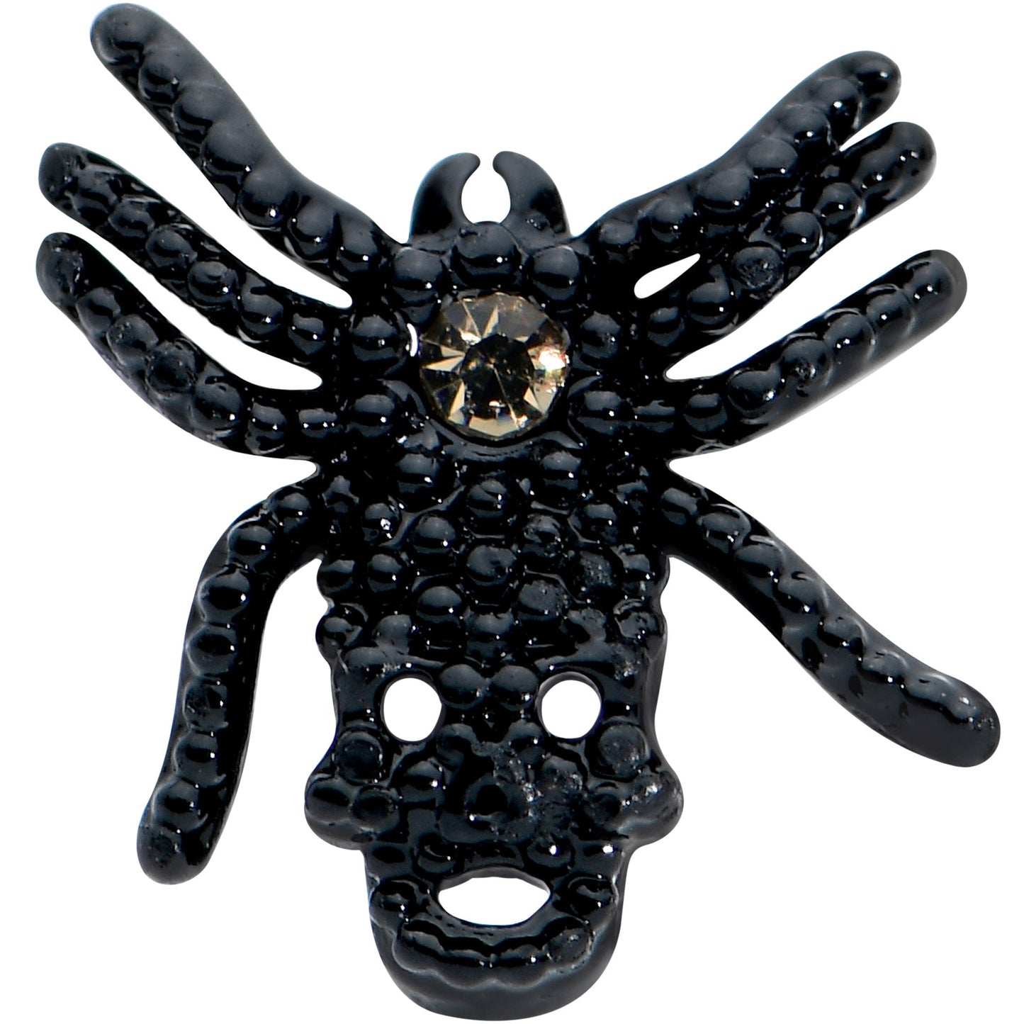 16G 1/4 Yellow Gem Black Spider Halloween Cartilage Tragus Earring