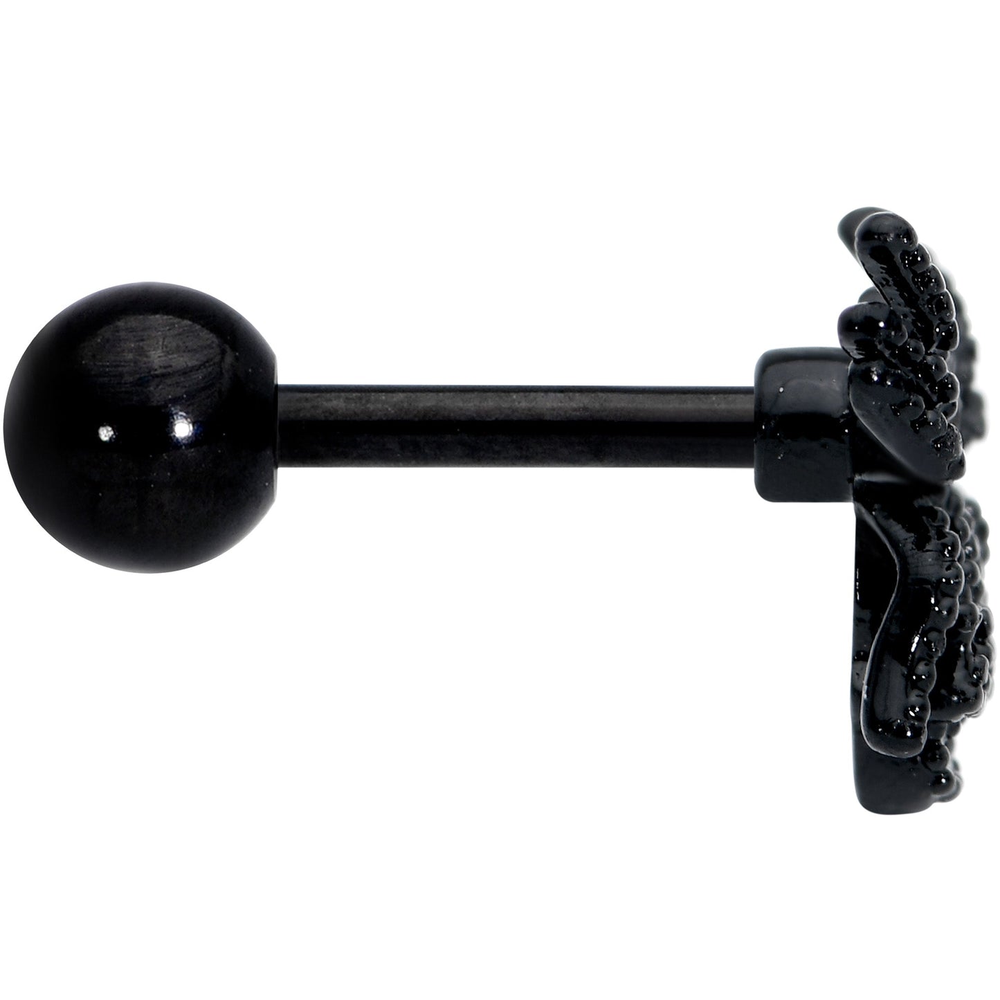 16G 1/4 Yellow Gem Black Spider Halloween Cartilage Tragus Earring