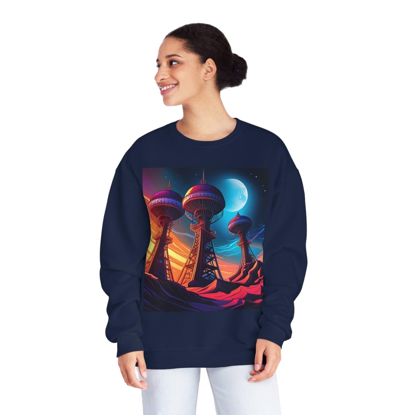 Interplanetary Communication Unisex NuBlend® Crewneck Sweatshirt - Lizard Vigilante