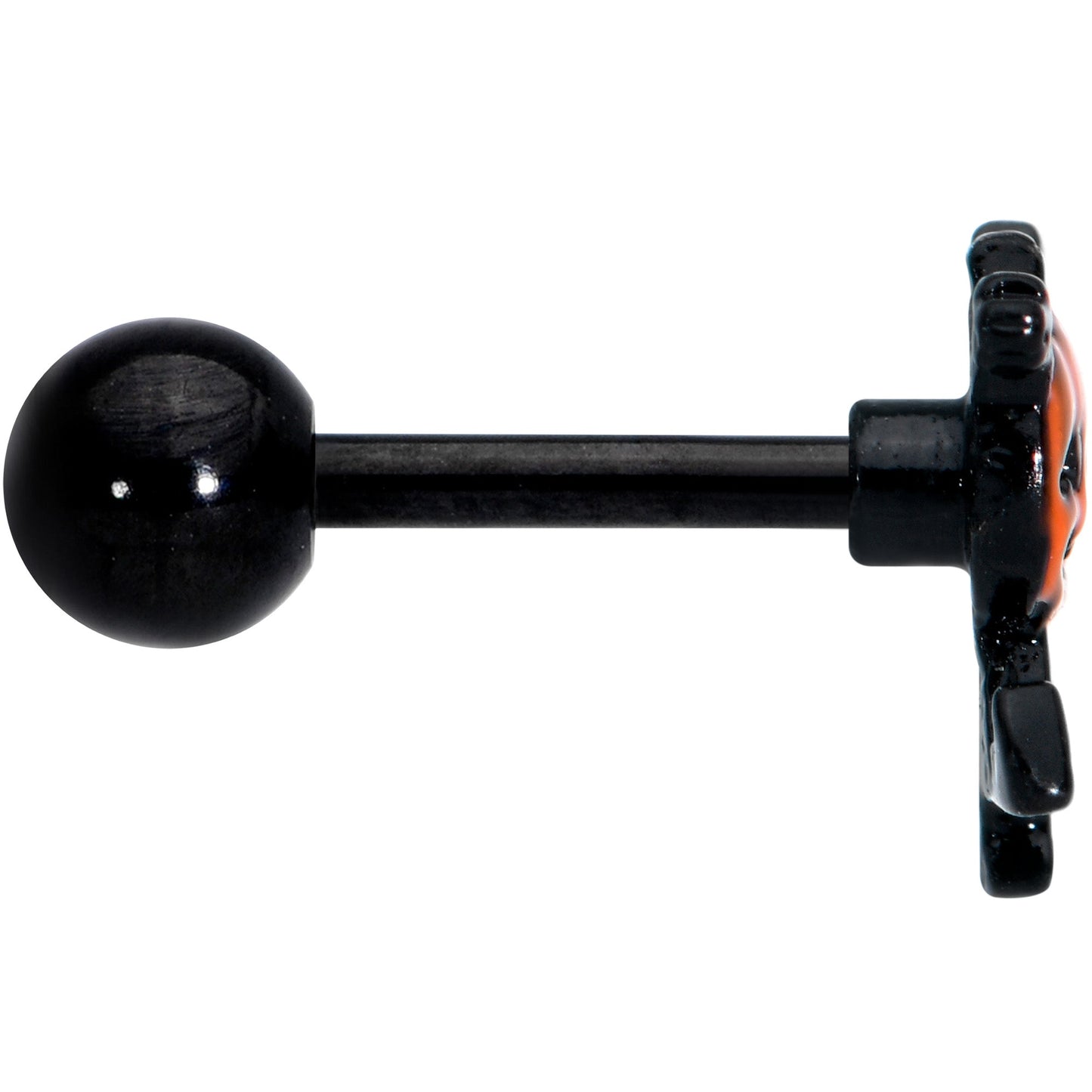 16G 1/4 Black Dancing Skeleton Pumpkin Halloween Cartilage Tragus