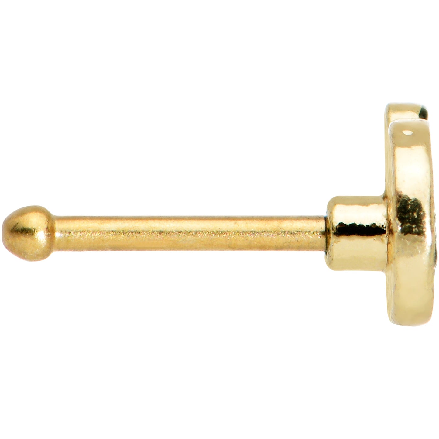 20G 1/4 Gold Tone Pumpkin Black Cat Witch Halloween Nose Bone