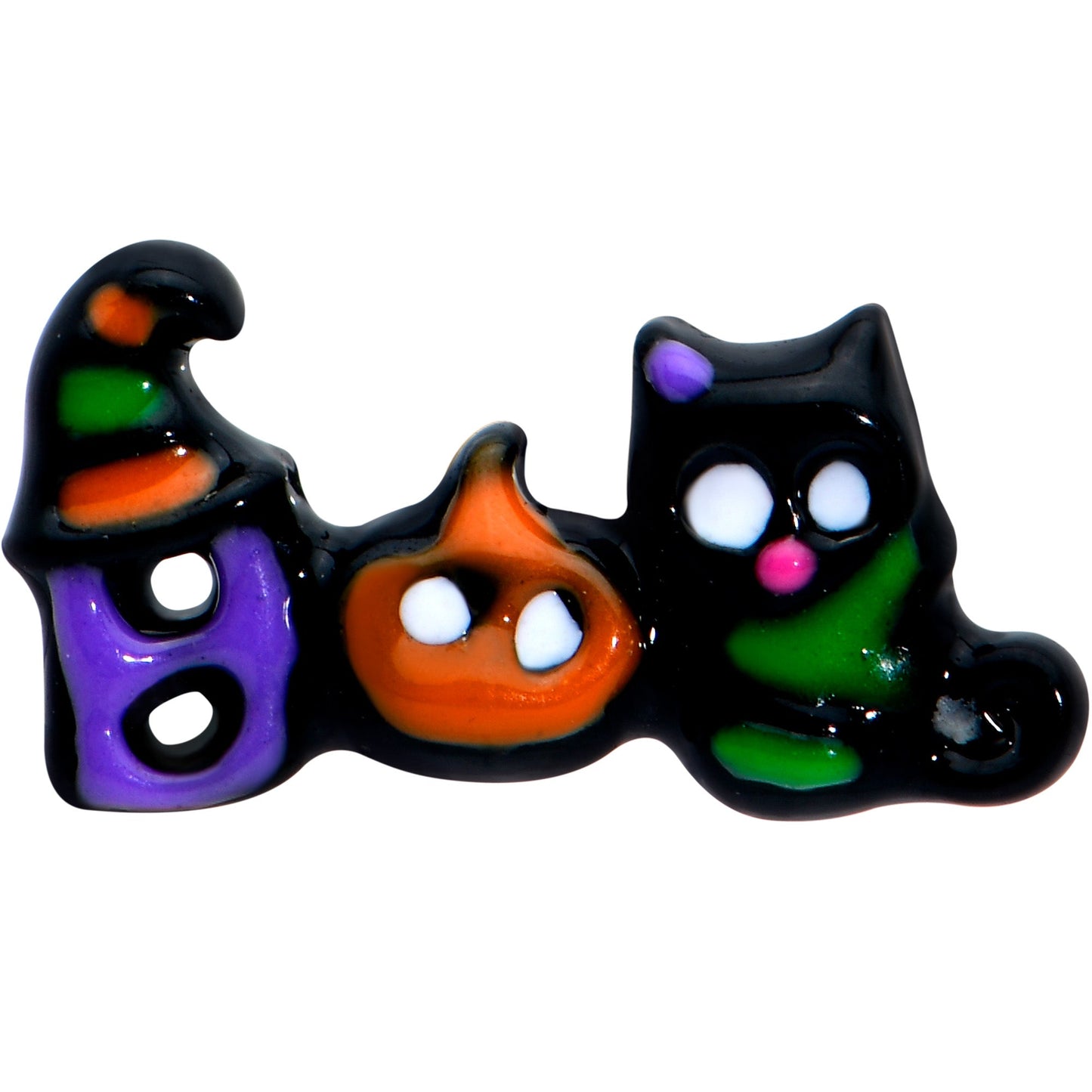 16G 5/16 Black Boo Party Halloween Labret Monroe Tragus