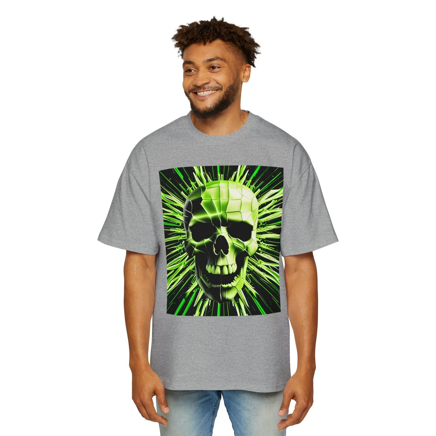 Skull Cracks Men's Heavy Oversized Tee - Lizard Vigilante