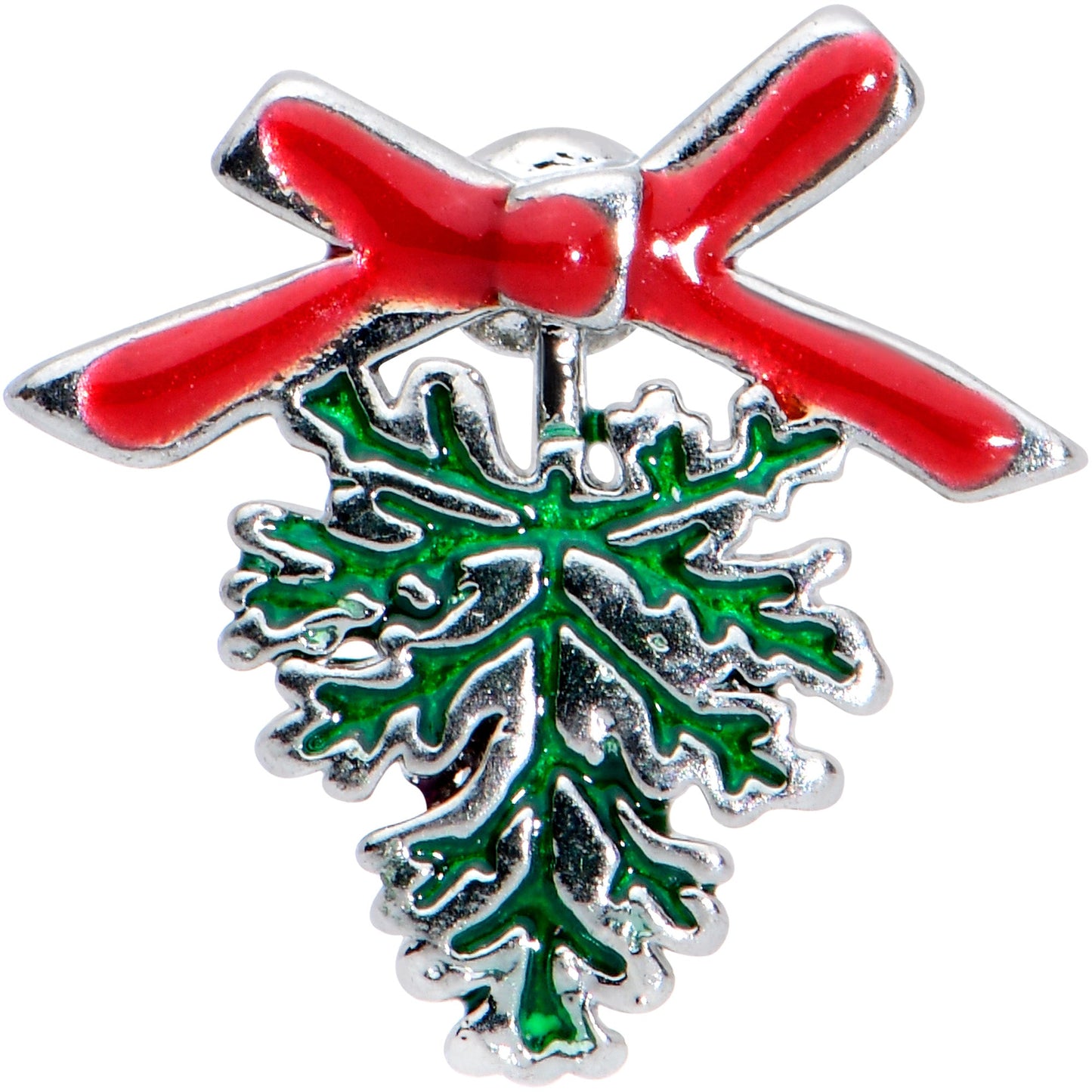 16G 5/16 Red Bow Pine Bough Christmas Labret Monroe Tragus