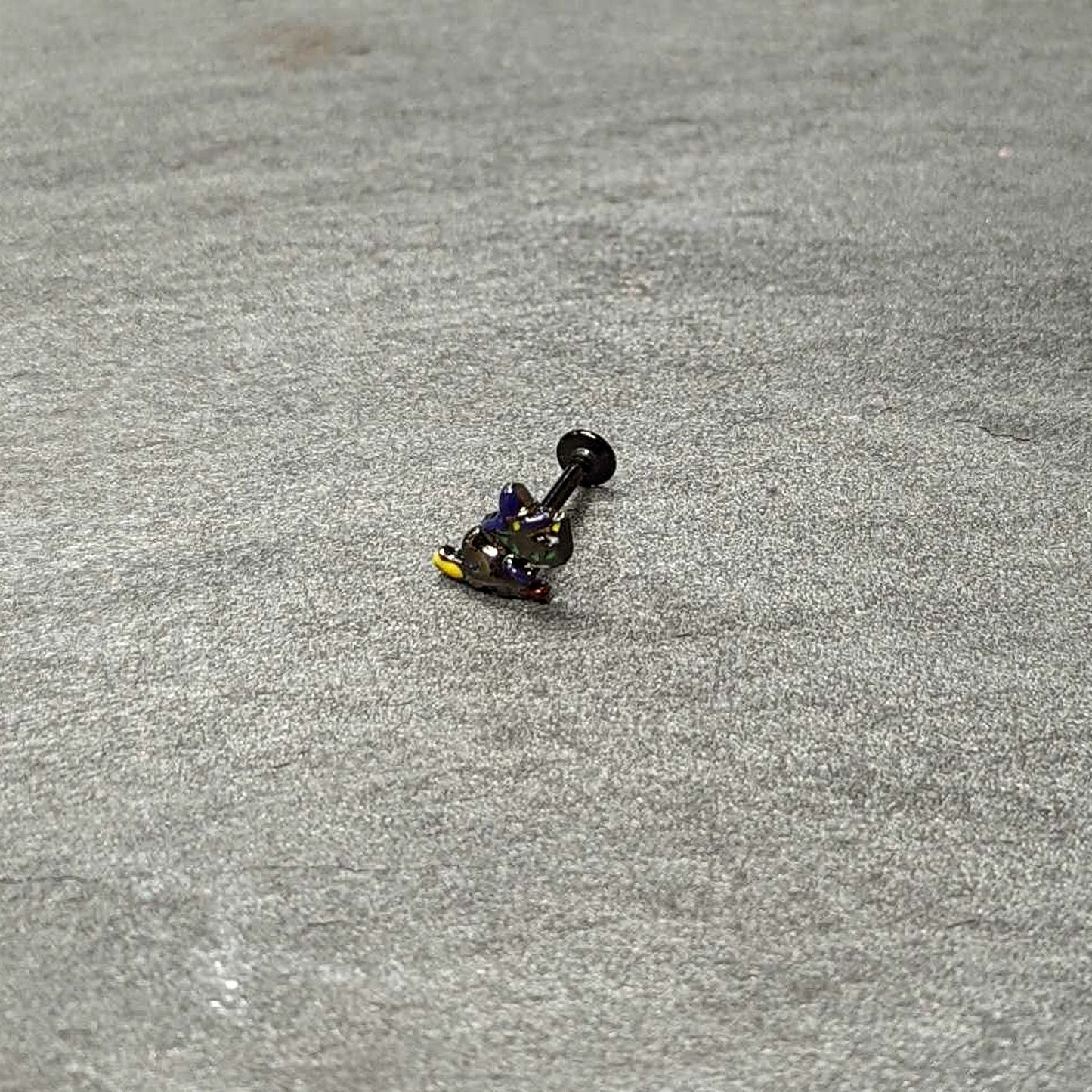 16G 5/16 Black Witch Cat Halloween Labret Monroe Tragus