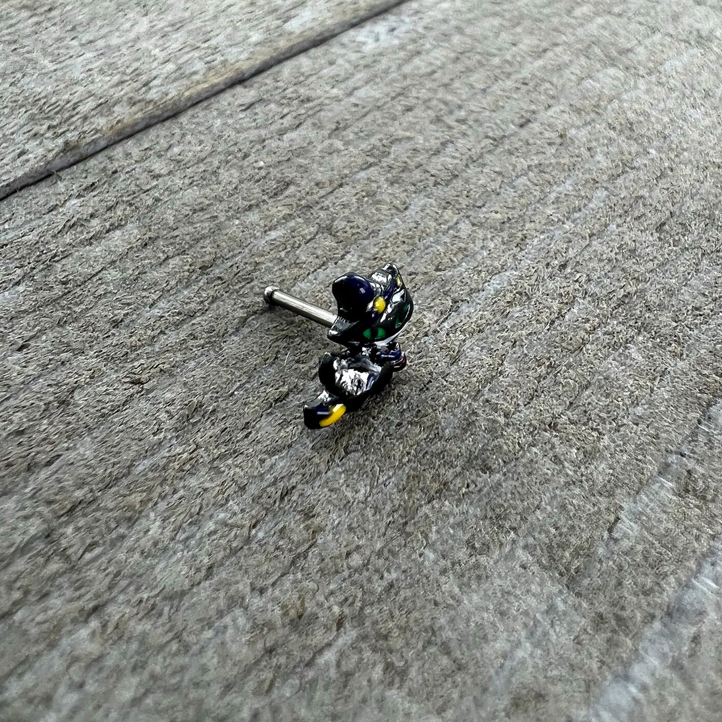 20G 1/4 Witch Flying Cat Halloween Nose Bone