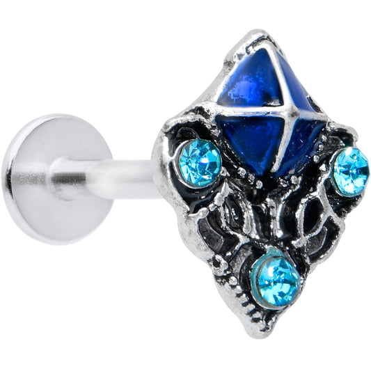 16G 5/16 Blue Gem Rococo Blue Labret Monroe Tragus