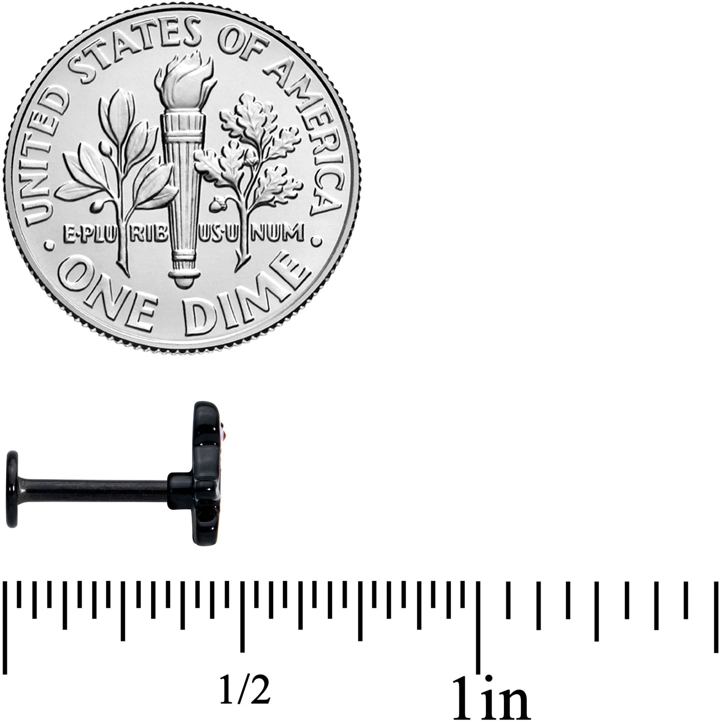 16G 5/16 Black Baby Penguin Labret Monroe Tragus