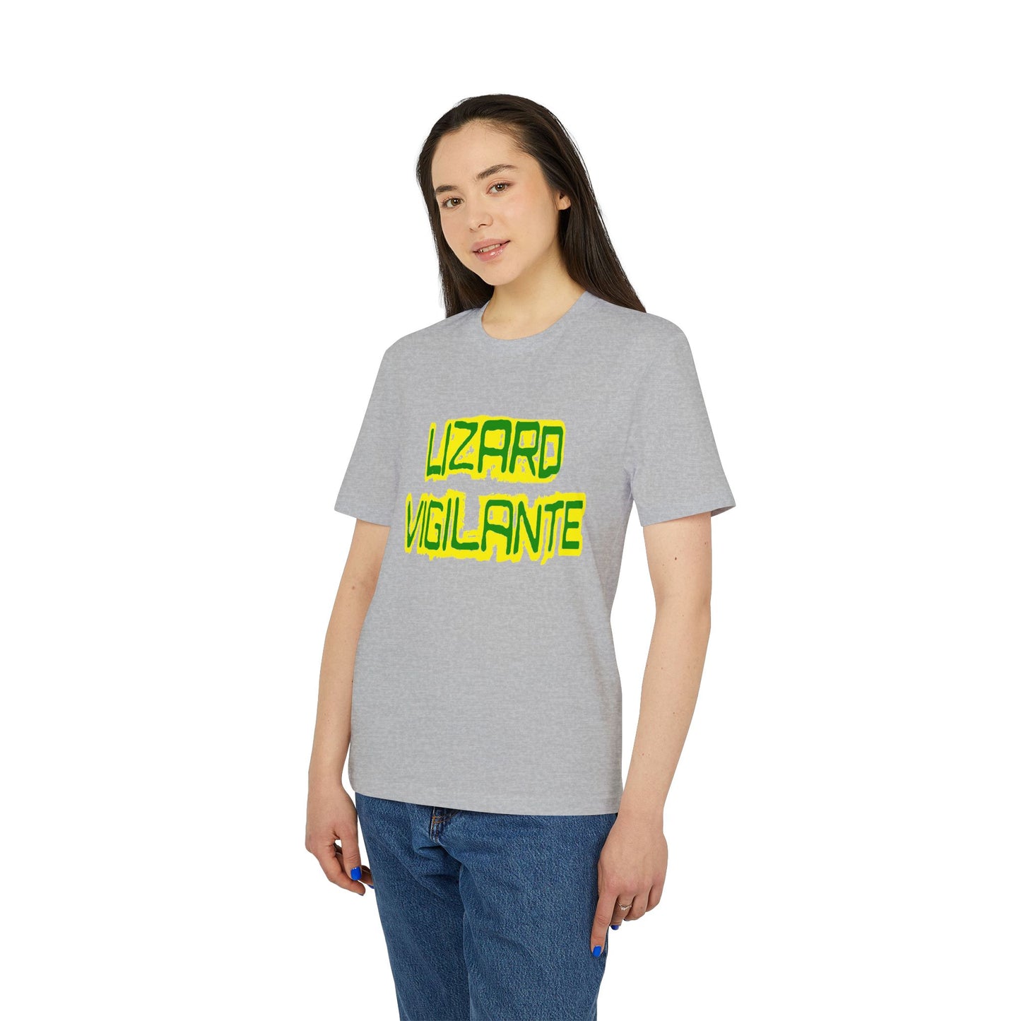 Lizard Vigilante T-Shirt — Retro Neon Graphic Tee for Reptile Fans