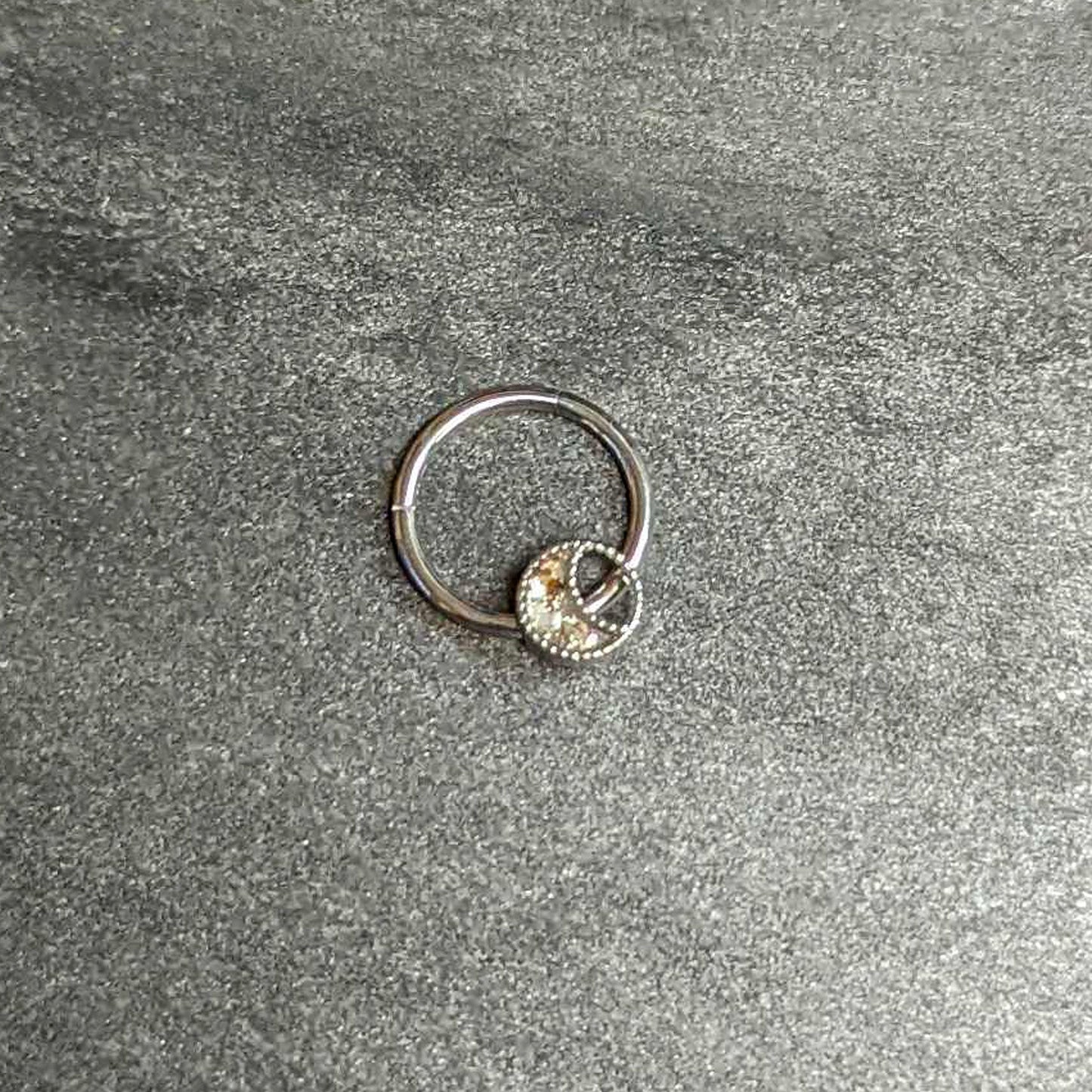 16G 3/8 Iridescent Crescent Moon Hinged Segment Ring