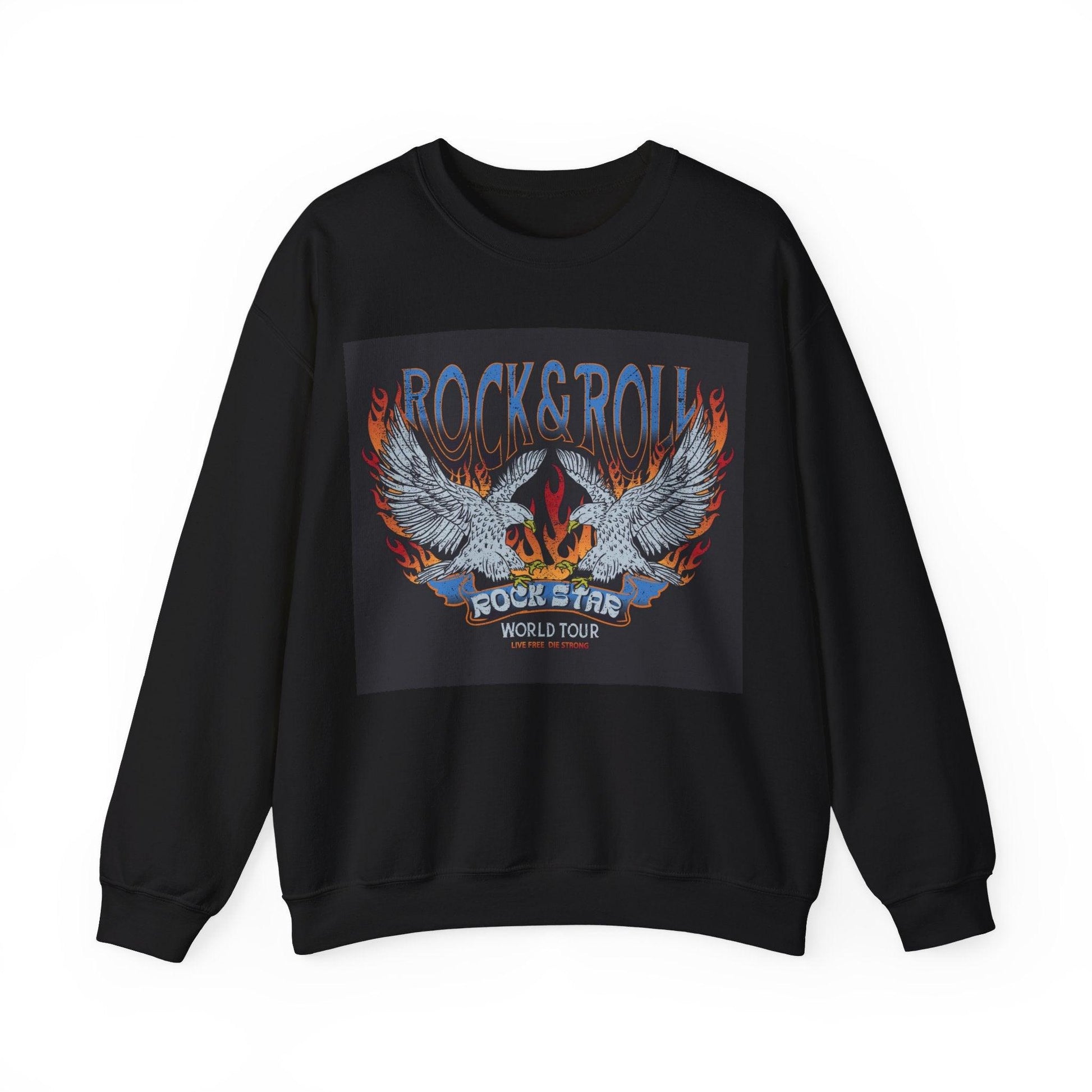 Rock & Roll Rock Star Unisex Heavy Blend™ Crewneck Sweatshirt - Lizard Vigilante