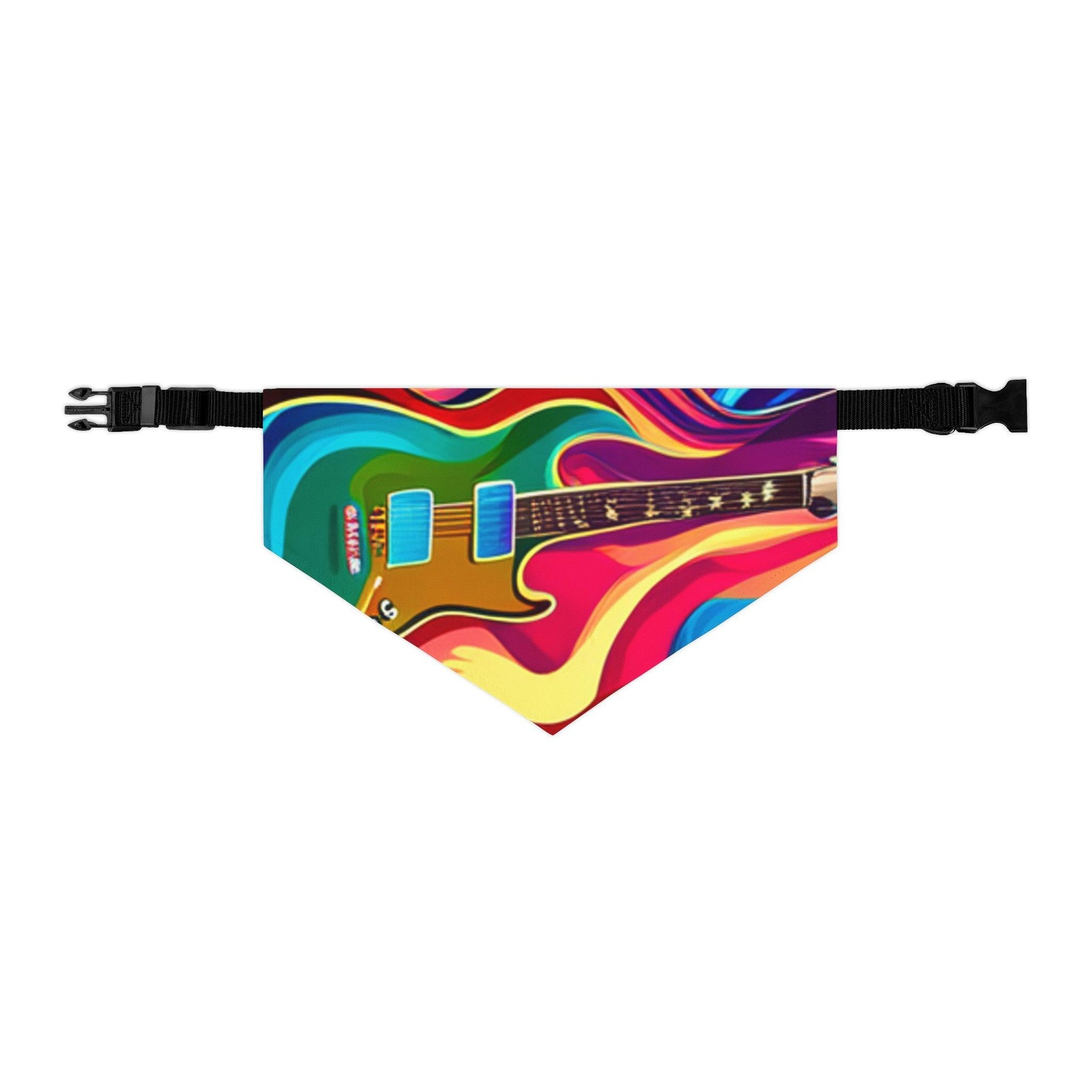 Psychedelic Electric Guitar Pet Bandana Collar - Lizard Vigilante