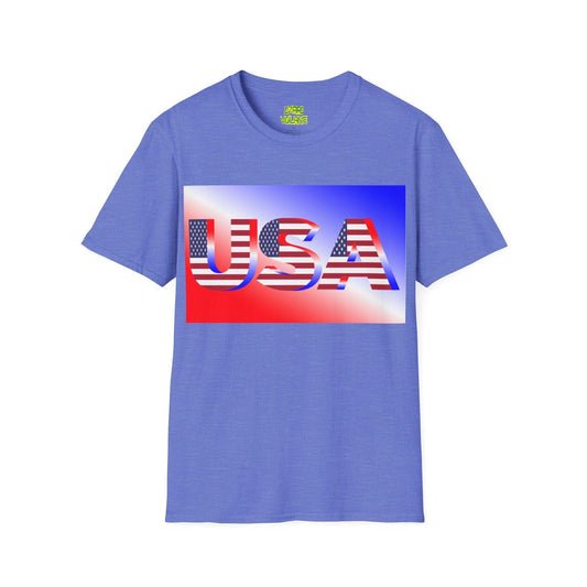 USA Red, White, and Blue Graphic Unisex Softstyle T-Shirt - Lizard Vigilante