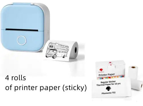 Portable Mini Printer for Students and Hobbyists, Bluetooth Thermal Label Printer