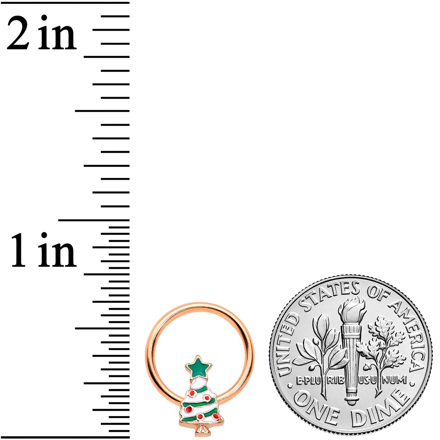 16G 3/8 Rose Gold Tone Snowman Christmas BCR Horseshoe Set of 4