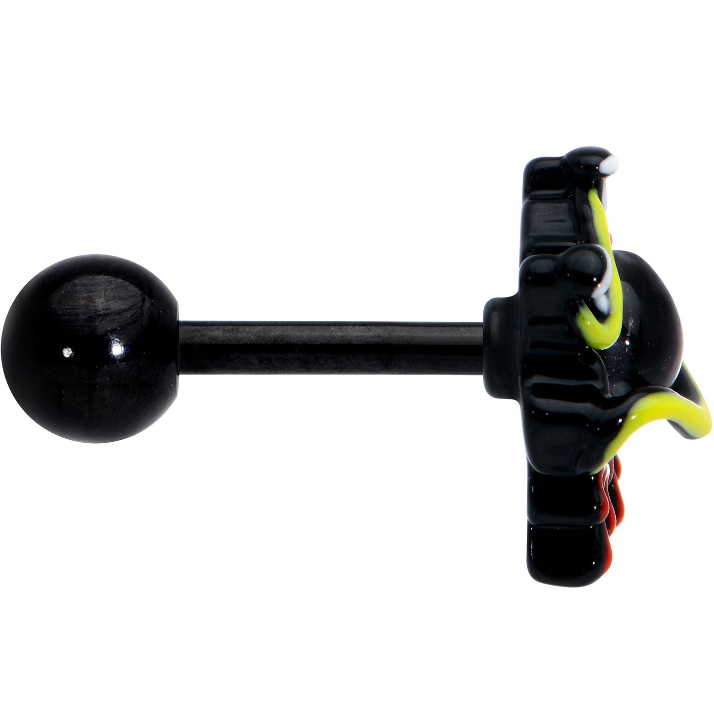 16G 1/4 Black Spiky Eyeball Halloween Cartilage Tragus Earring