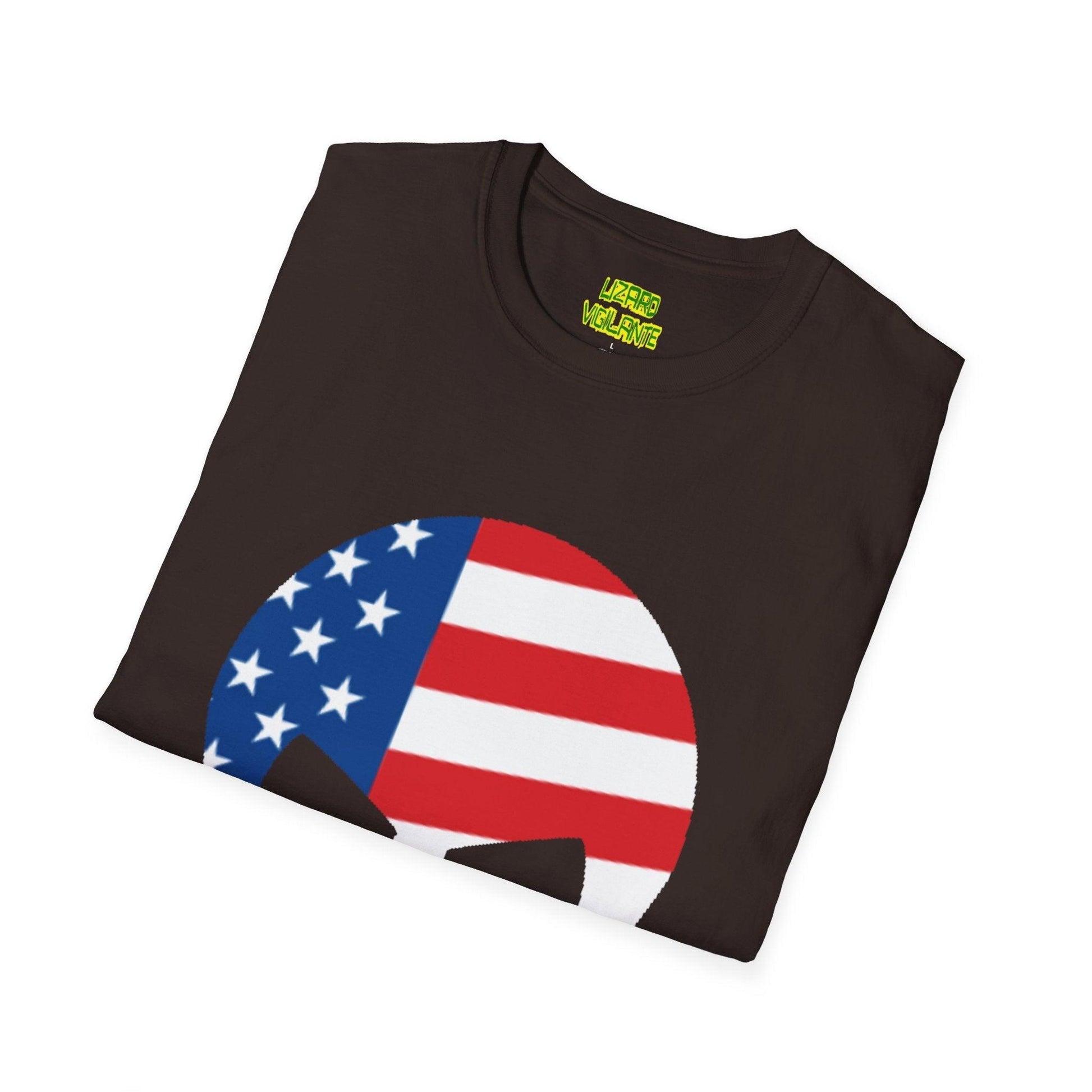 American Flag Skull Graphic Unisex Softstyle USA T-Shirt - Lizard Vigilante