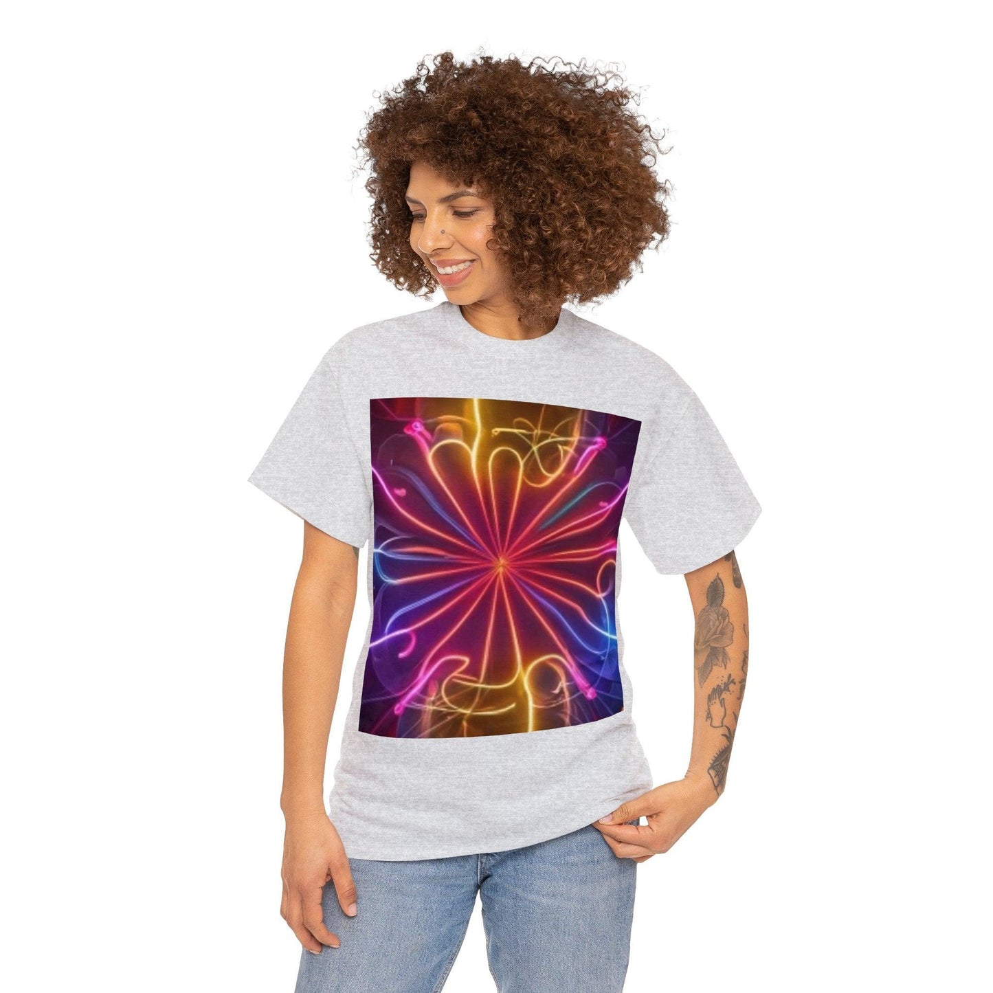 Neon Flower Unisex Heavy Cotton Tee - Lizard Vigilante