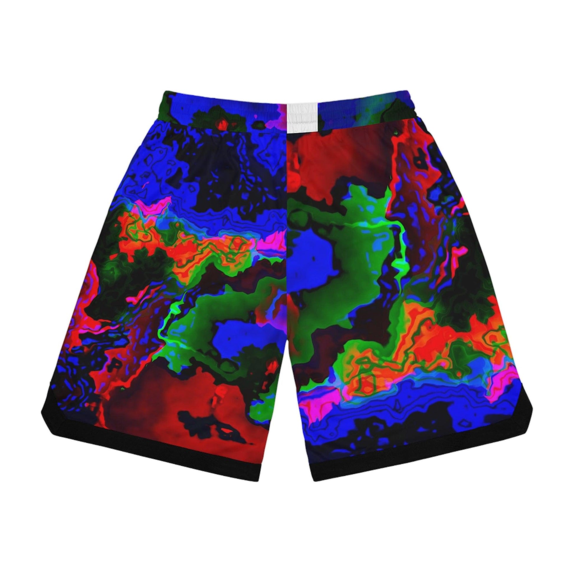 Rainbow in the Darkness Basketball Rib Shorts - Lizard Vigilante