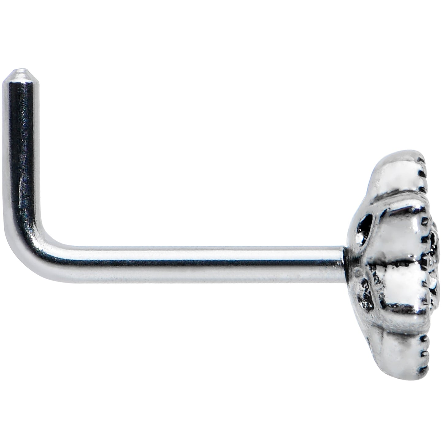 20G 1/4 Hexagram Center Flower L Shape Nose Ring