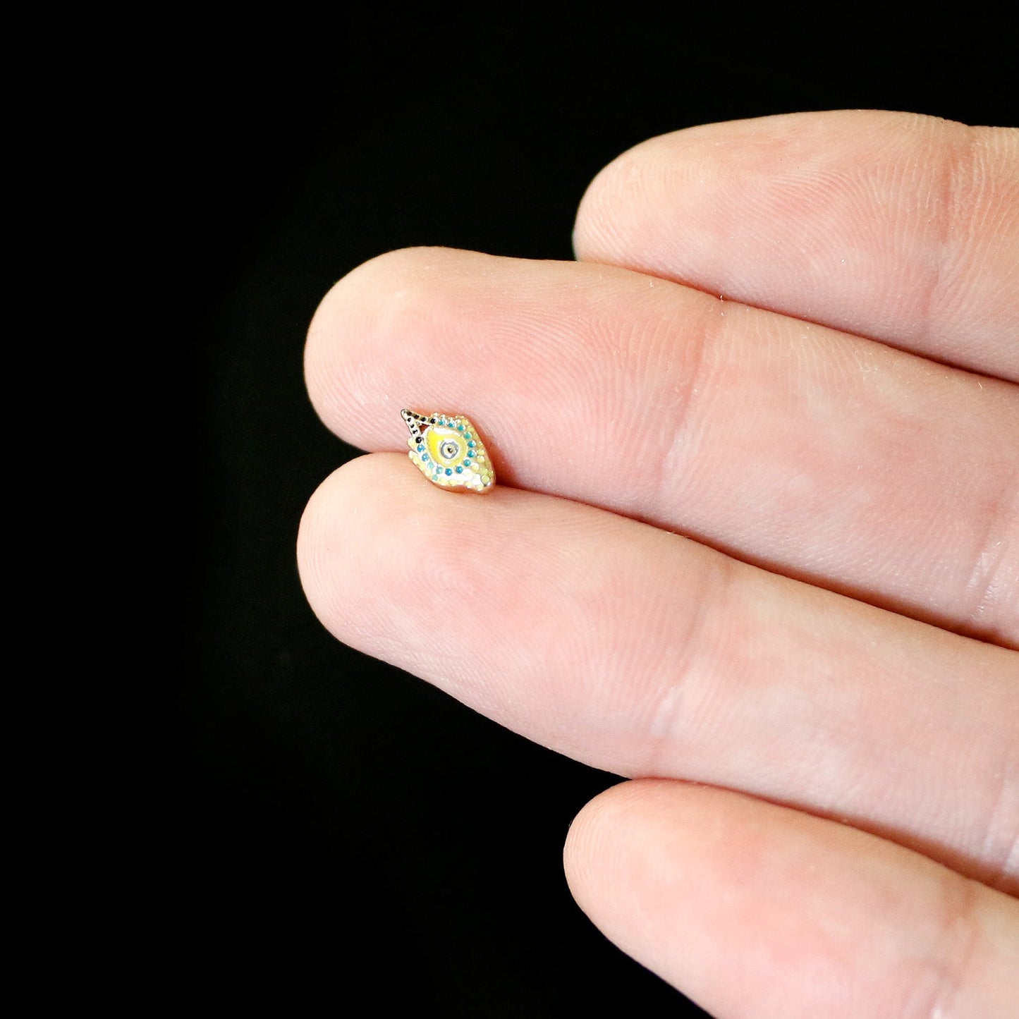 16G 1/4 Gold Tone Bold Peacock Feather Labret Monroe Tragus