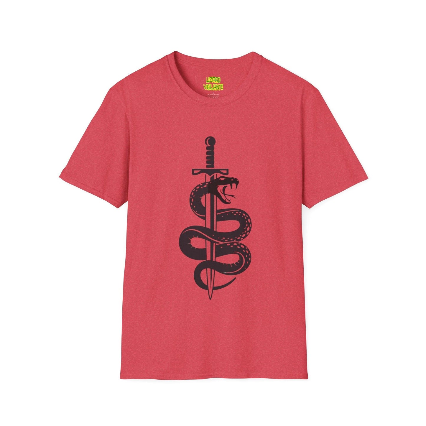 Snake-Wrapped Sword Unisex Softstyle T-Shirt - Lizard Vigilante