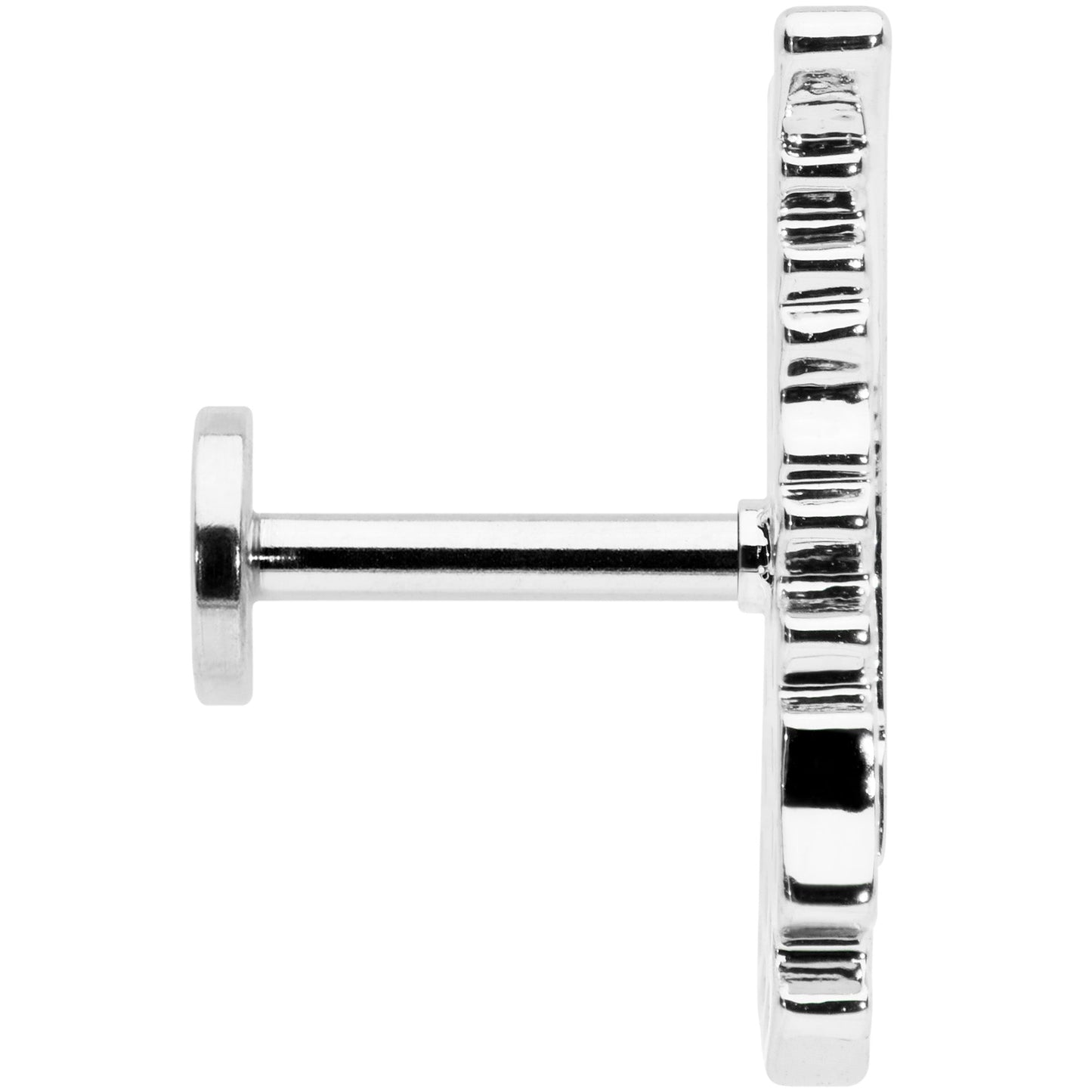 16G 1/4 Clear CZ Gem Feather Internally Threaded Labret Tragus