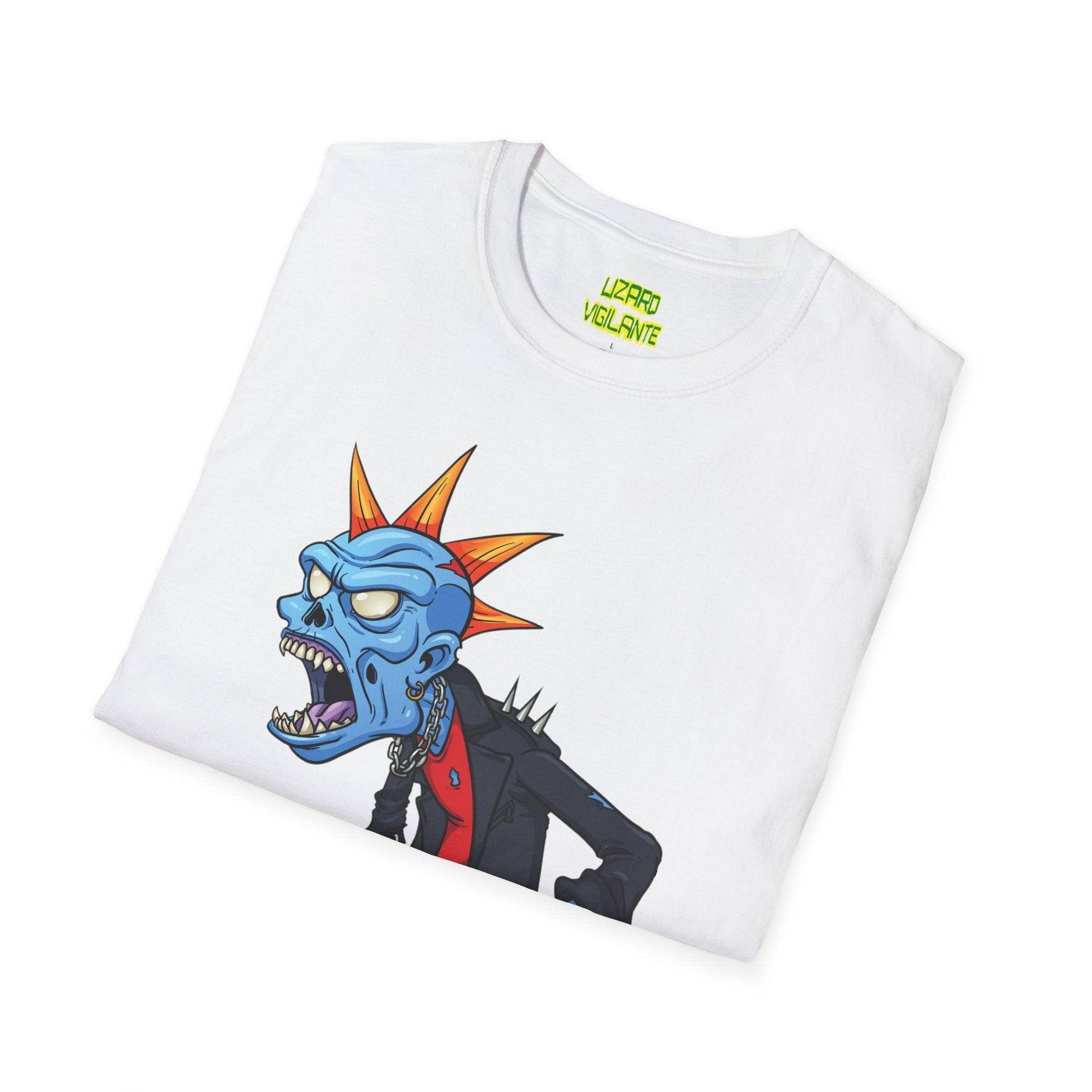 Punk Zombie Unisex Softstyle T-Shirt - Lizard Vigilante