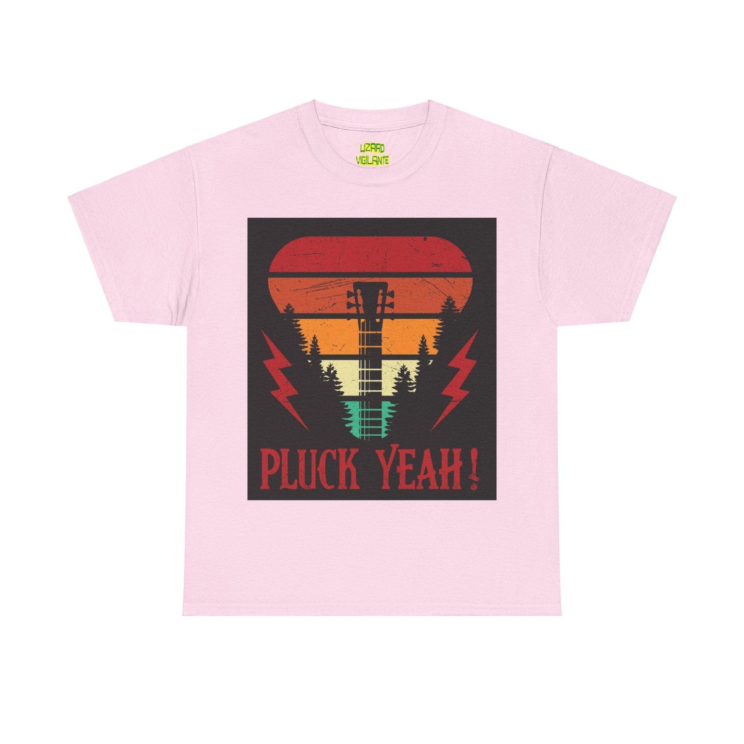 Pluck Yeah! Guitar Neck Unisex Heavy Cotton Tee - Lizard Vigilante